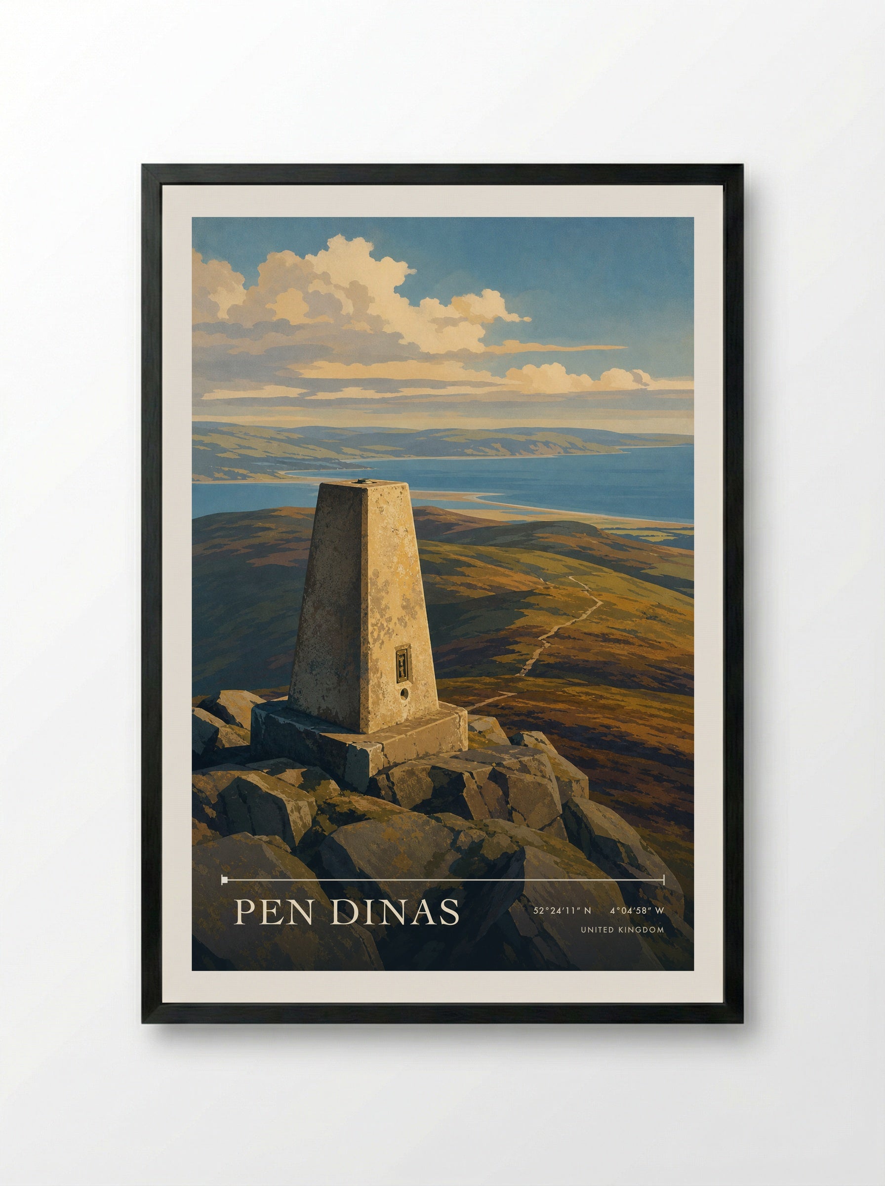 Pen Dinas United Kingdom Travel Poster - Framed Print Black