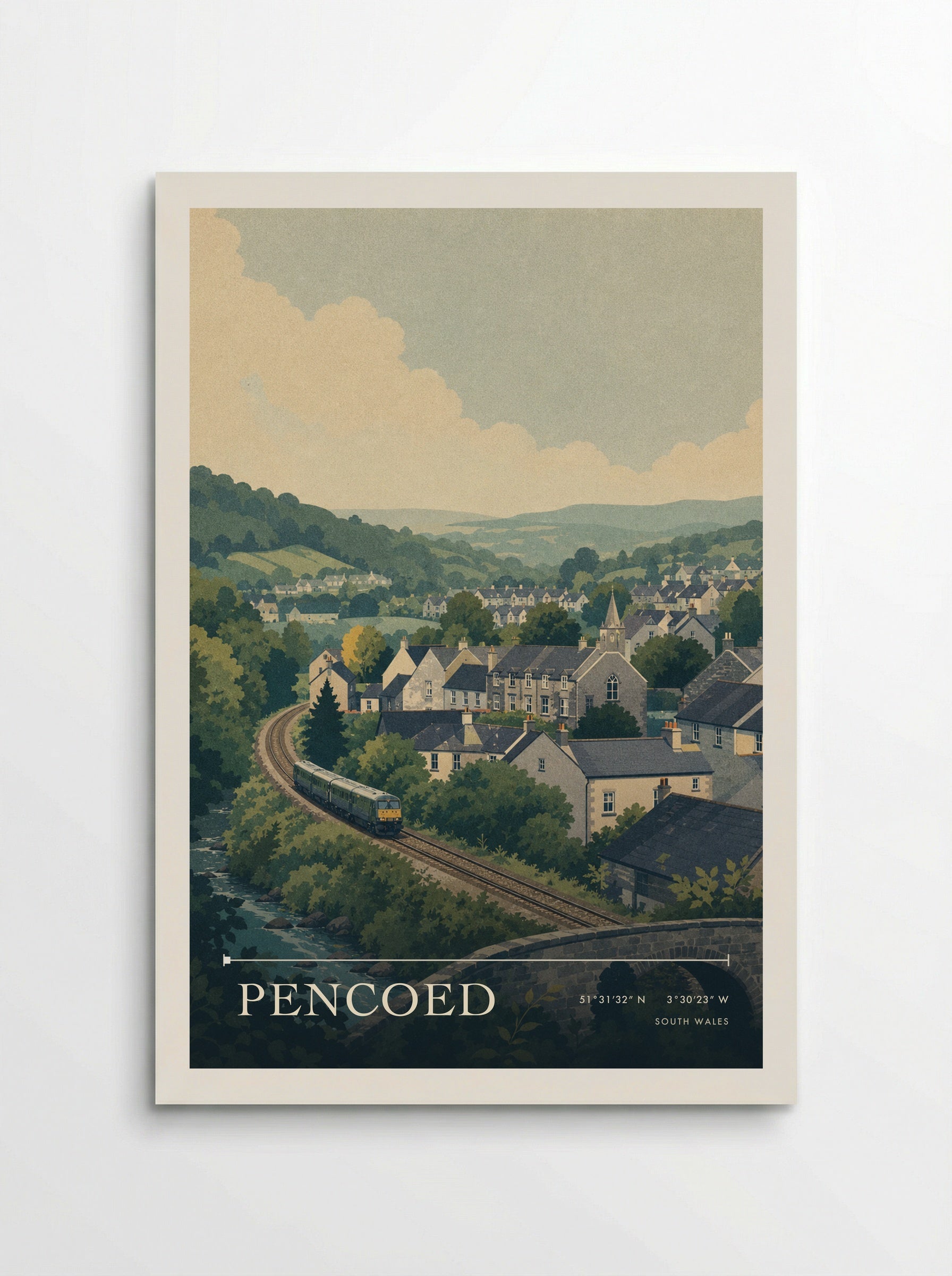 Pencoed South Wales Wales Travel Poster - Poster