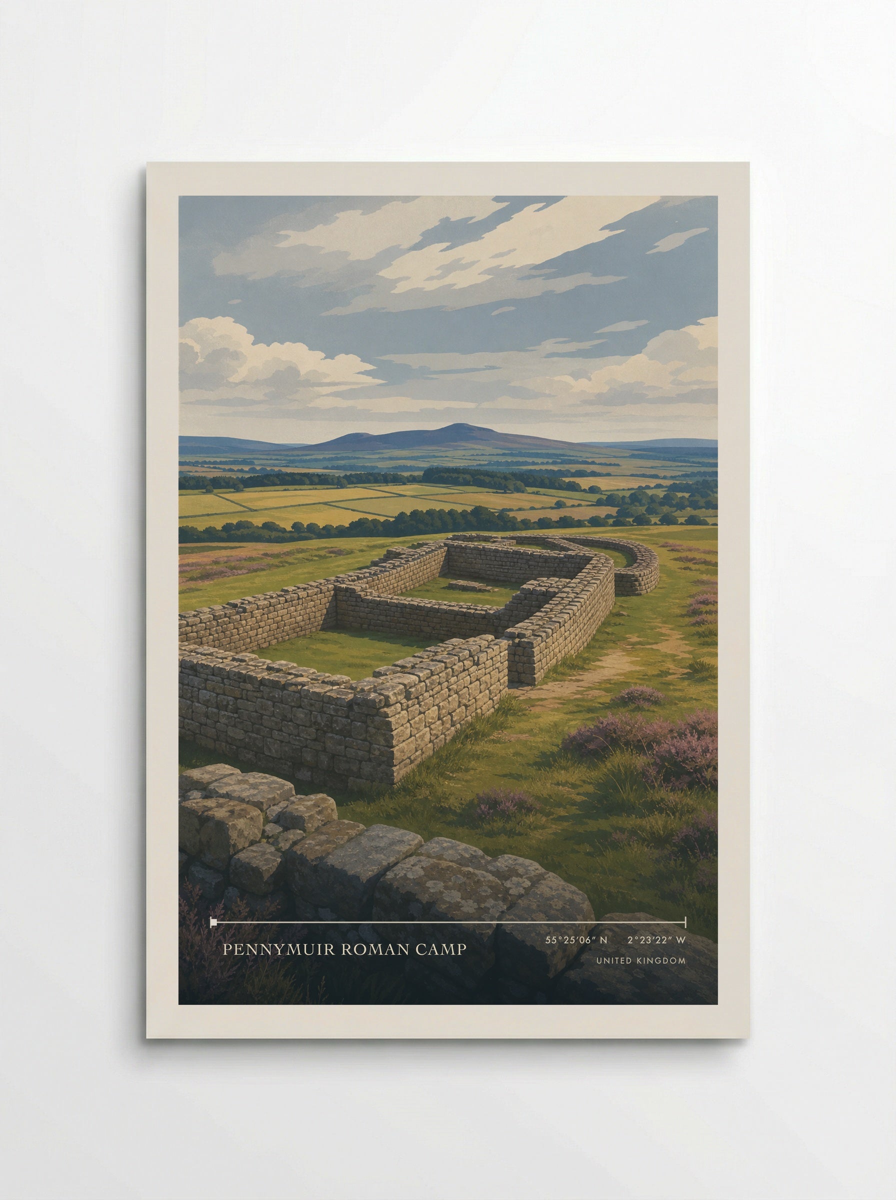 Pennymuir Roman Camp United Kingdom Travel Poster - Poster