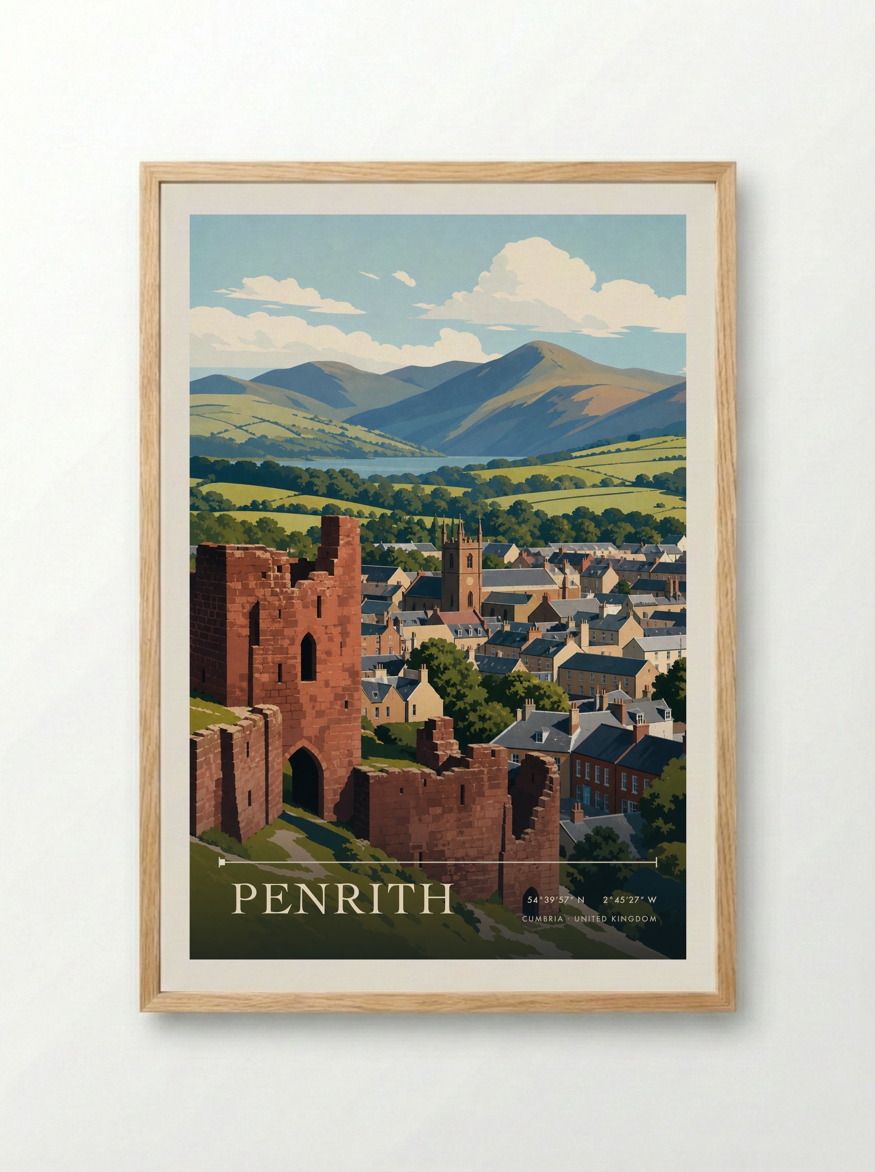 Penrith Cumbria United Kingdom Travel Poster - Framed Print Wood