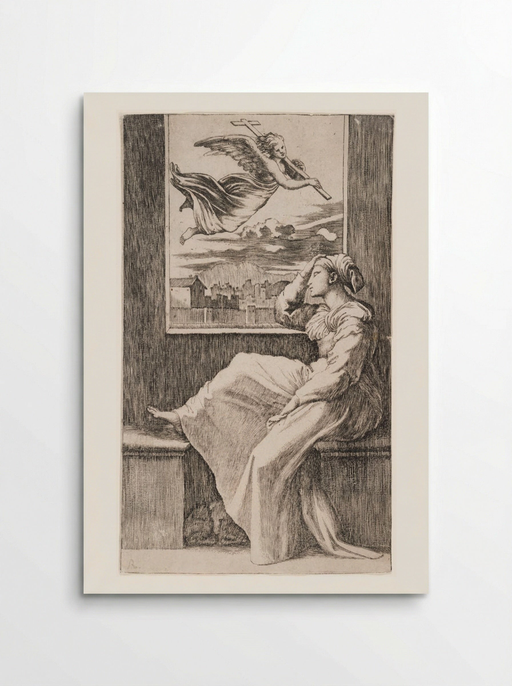 Pensive Woman - Marcantonio Raimondi - Poster