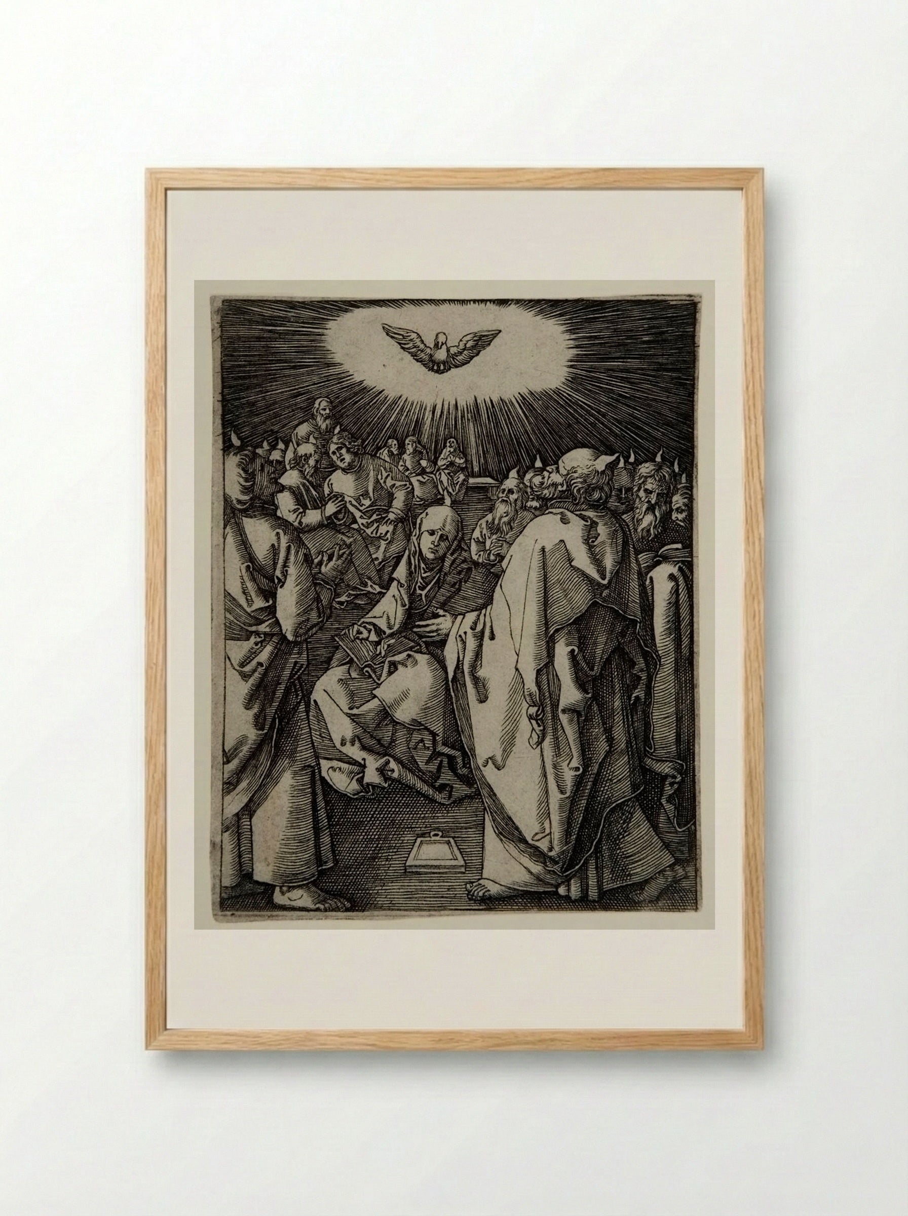 Pentecost - Marcantonio Raimondi - Framed Print Wood