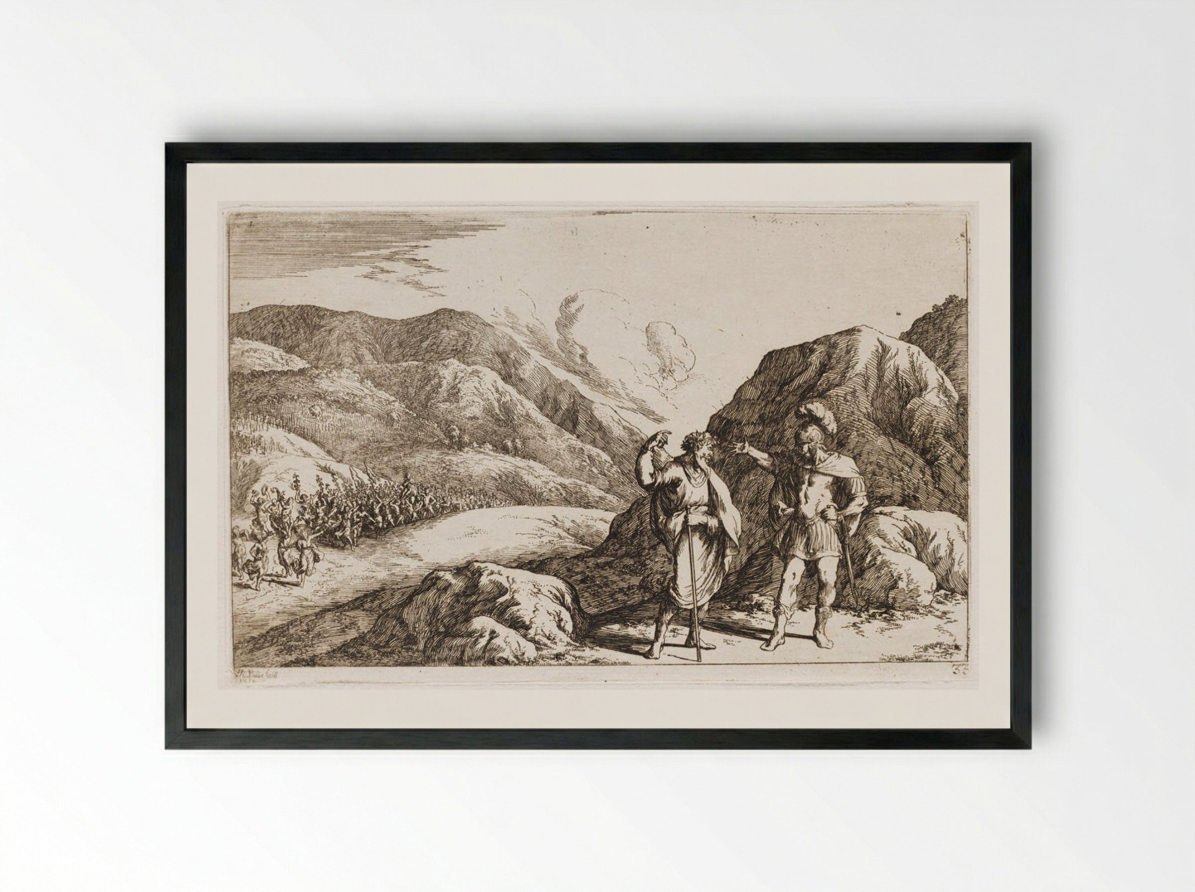 Pentheus Scorns the Prophecies of Tiresias - Johann Wilhelm Baur - Framed Print Black