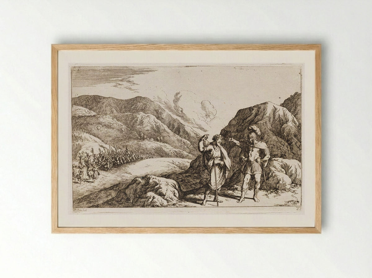 Pentheus Scorns the Prophecies of Tiresias - Johann Wilhelm Baur - Framed Print Wood