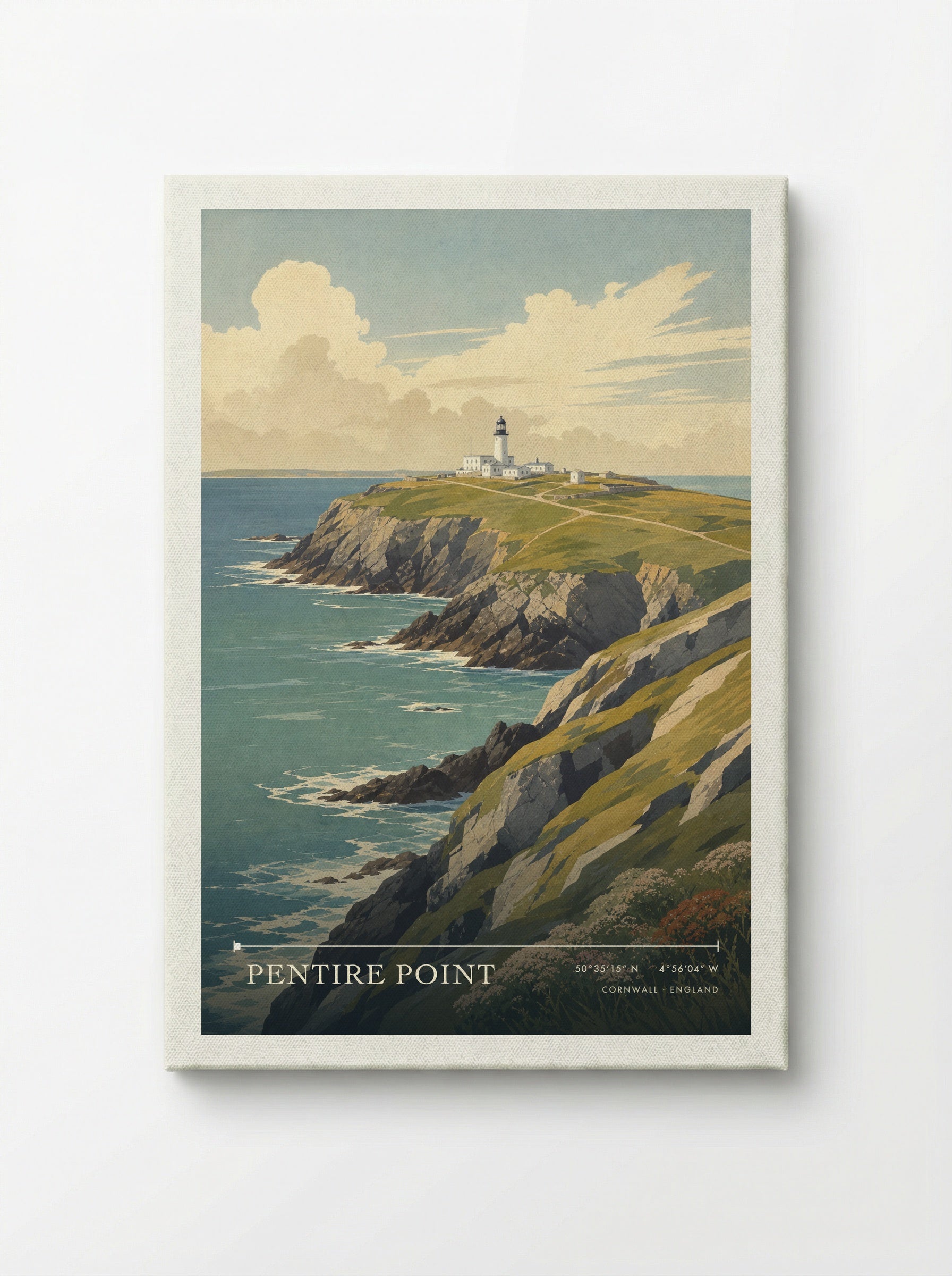 Pentire Point Cornwall England Travel Poster - Canvas