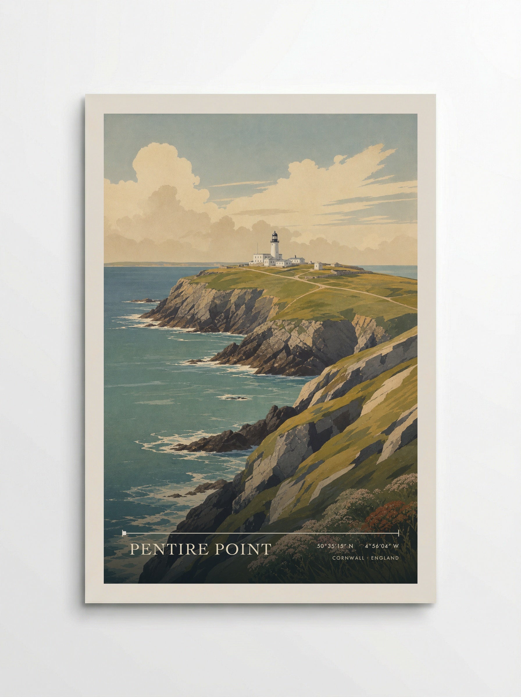 Pentire Point Cornwall England Travel Poster - Poster