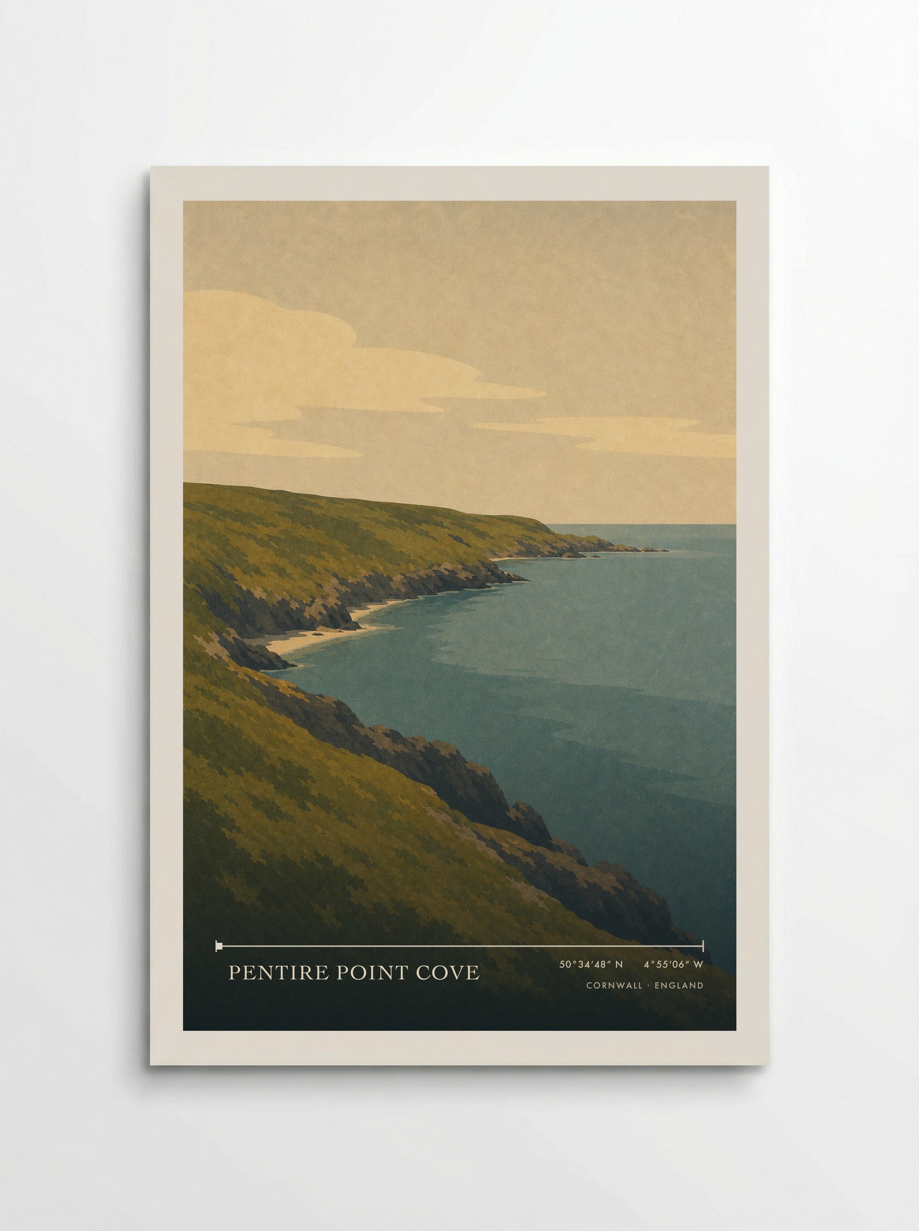 Pentire Point Cove Cornwall England Travel Poster - Poster