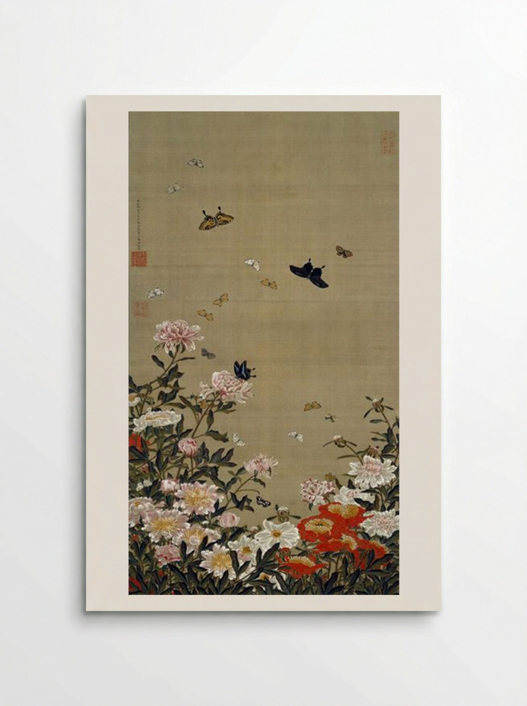 Peonies and Butterflies - Itō Jakuchū - Poster