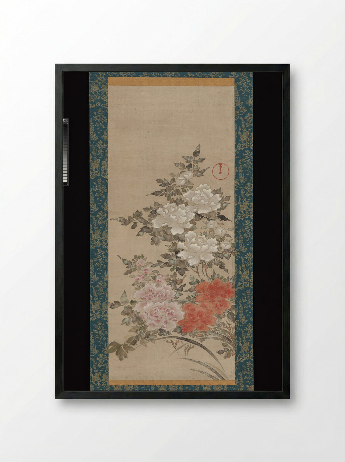 Peonies - Fukae Roshū - Framed Print Black
