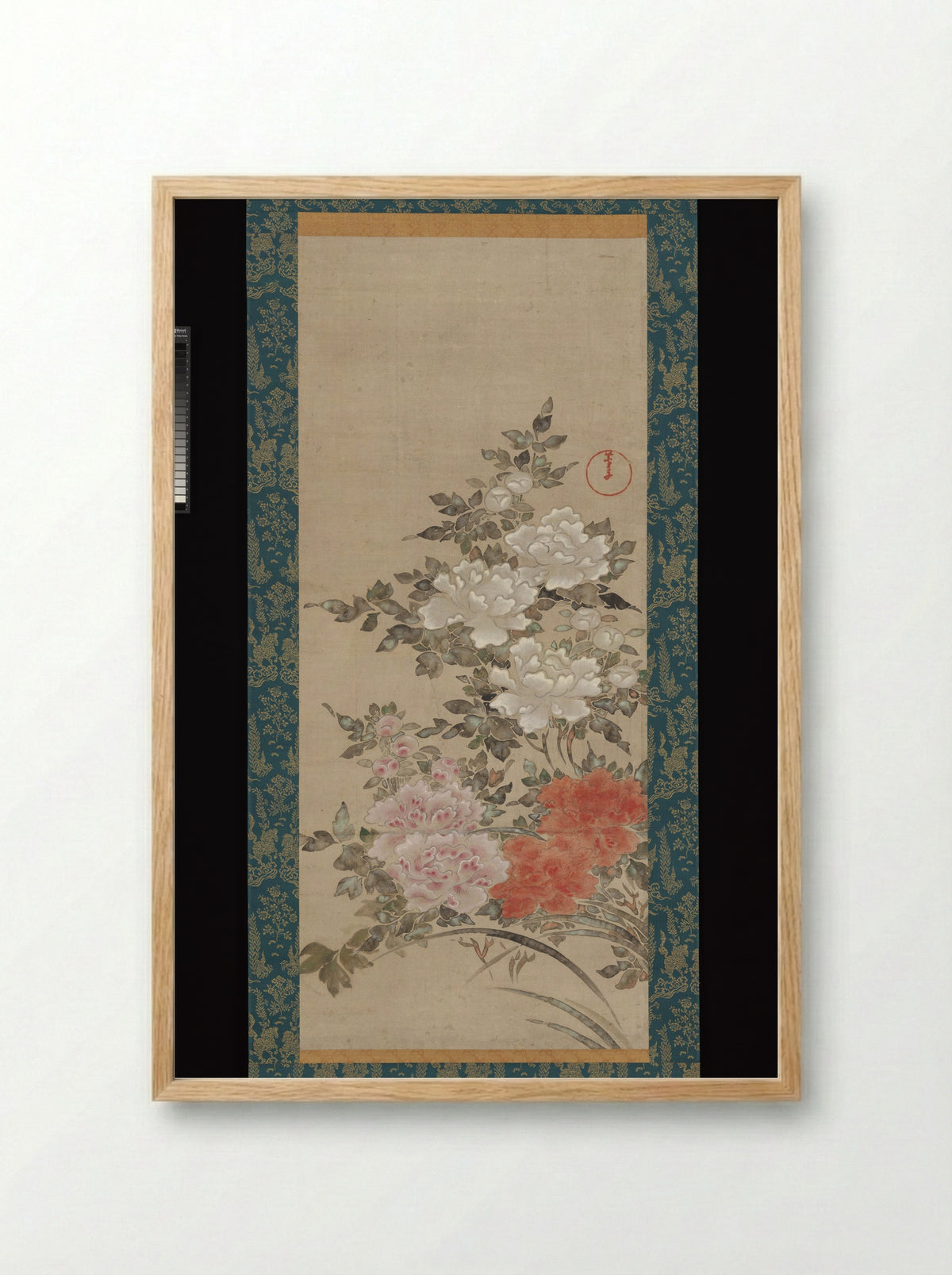 Peonies - Fukae Roshū - Framed Print Wood