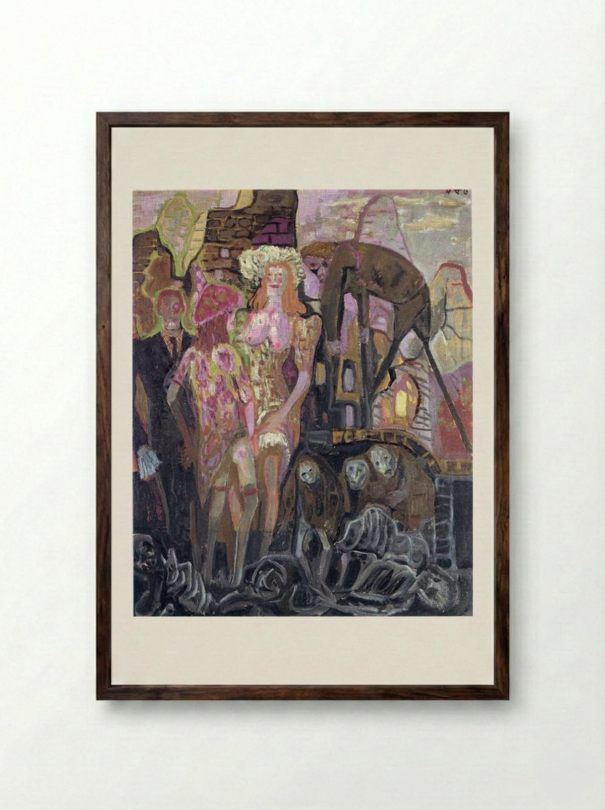 People in Trummen - Otto Dix - Framed Print Dark Wood