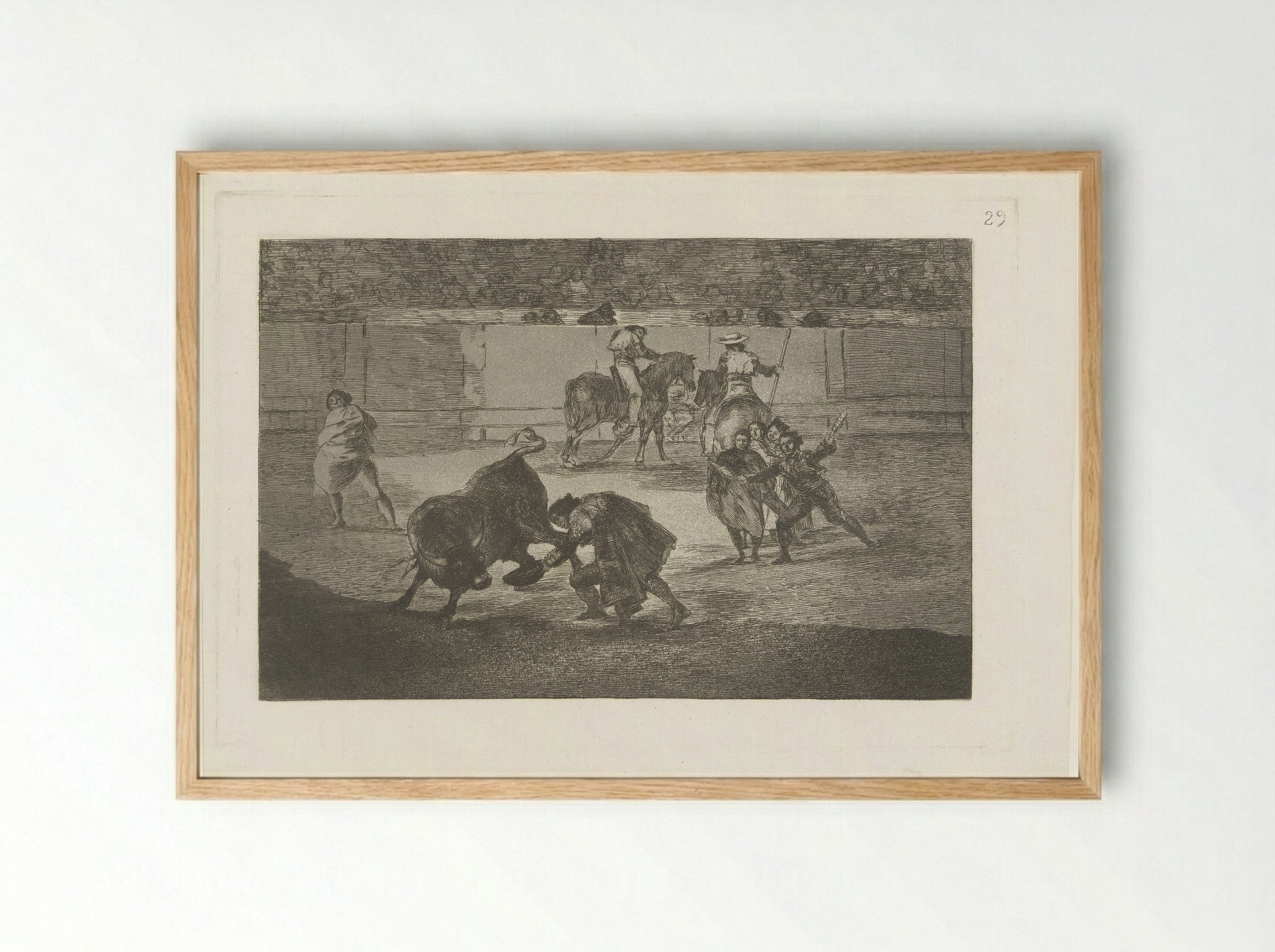 Pepe-Hillo Takes Off His Hat to the Bull - Francisco de Goya - Framed Print Wood
