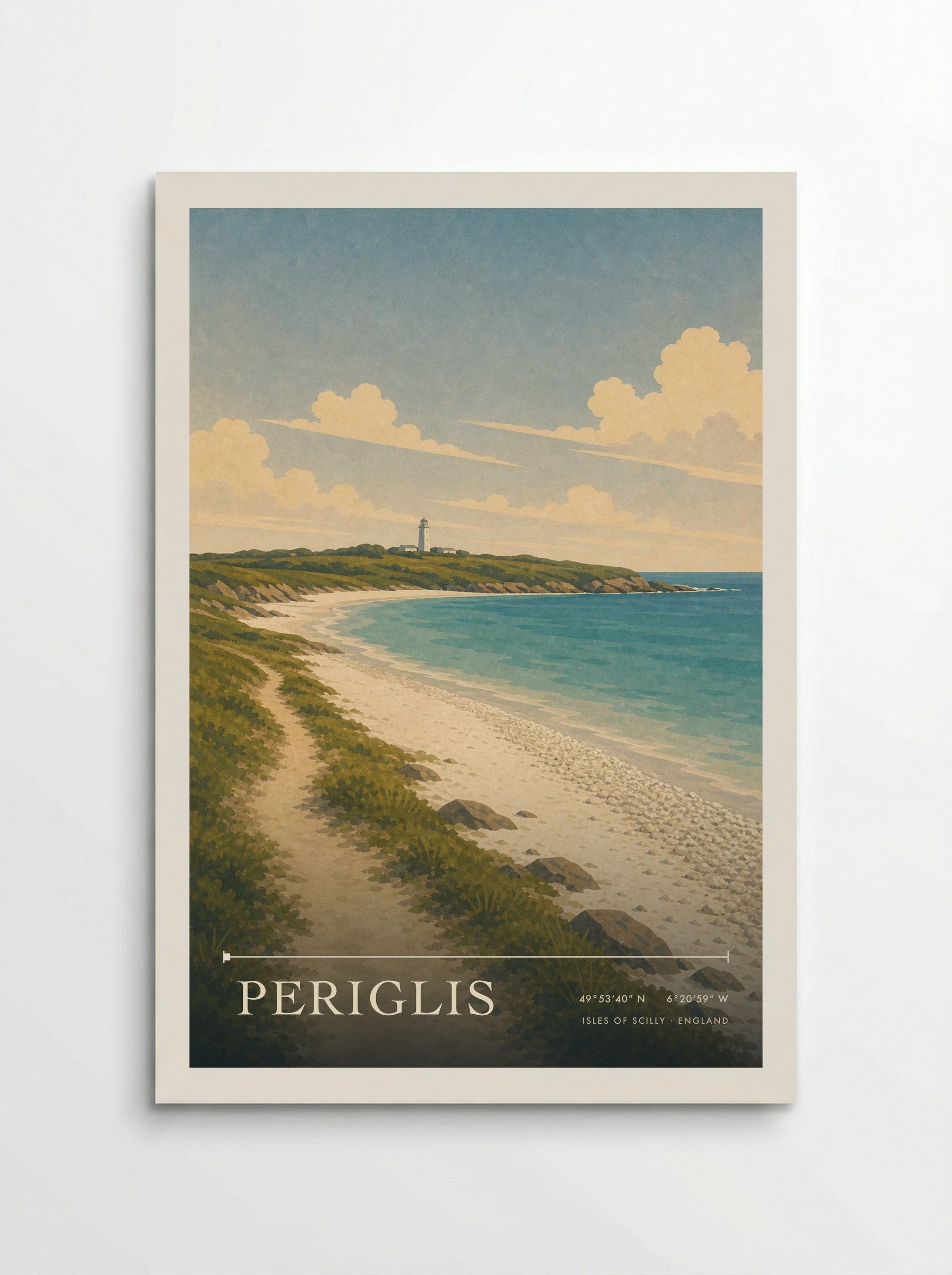 Periglis Isles of Scilly England Travel Poster - Poster