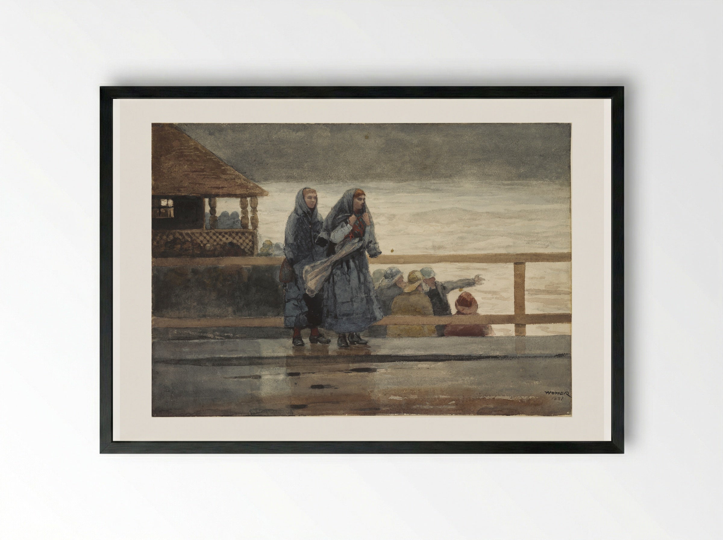 Perils of the Sea - Winslow Homer - Framed Print Black