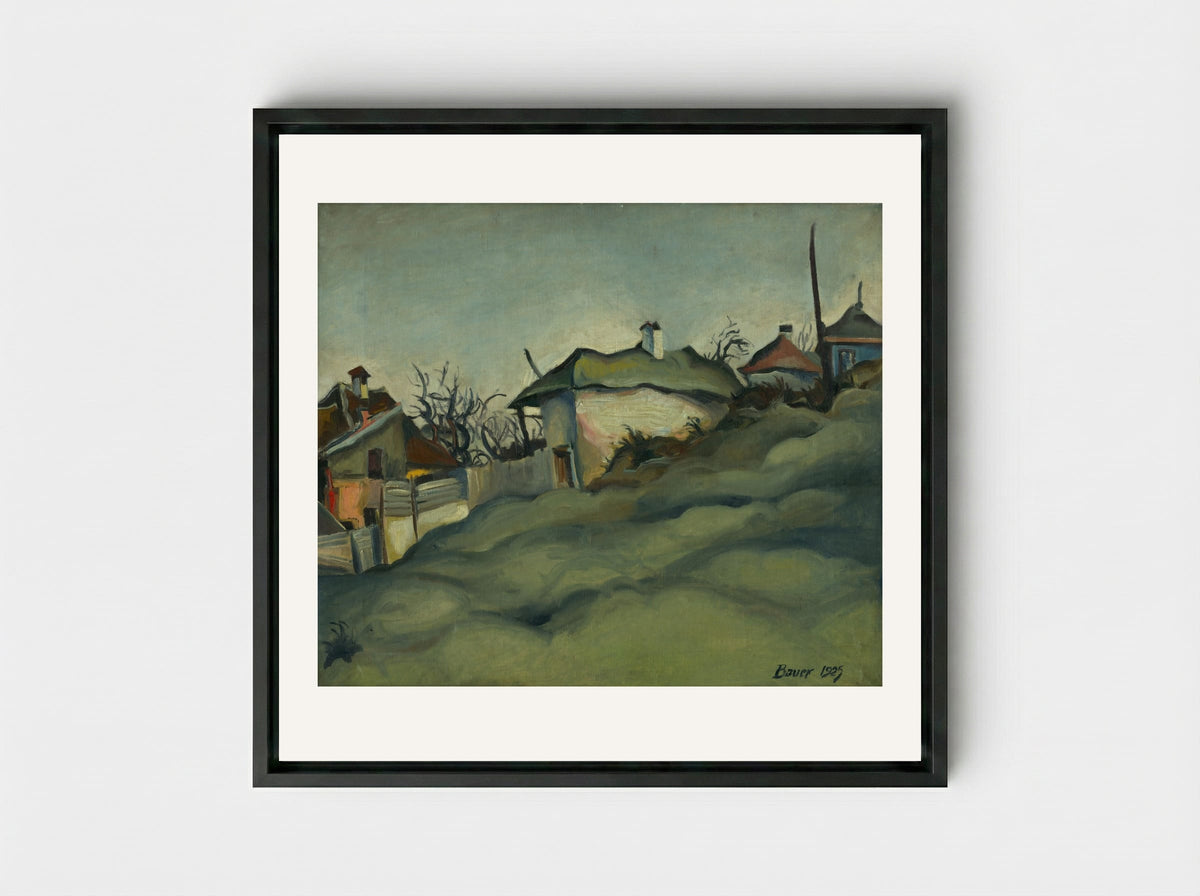 Periphery of Kosice - Konstantin Bauer - Framed Canvas Black