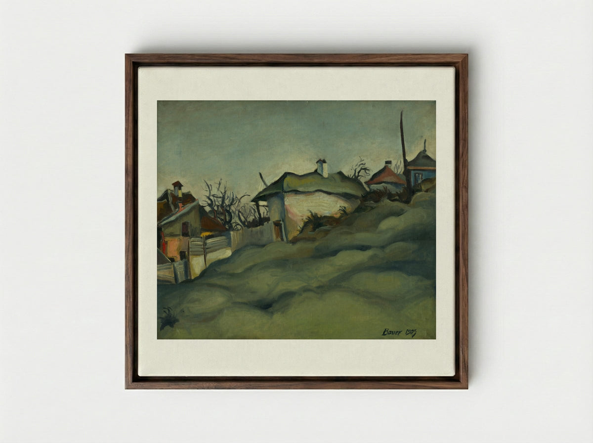 Periphery of Kosice - Konstantin Bauer - Framed Canvas Dark Wood
