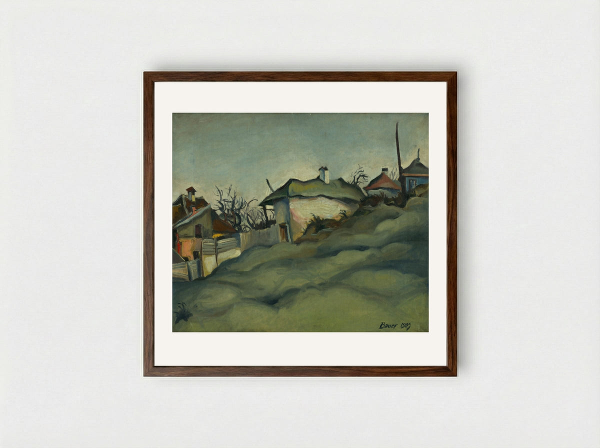 Periphery of Kosice - Konstantin Bauer - Framed Print Dark Wood