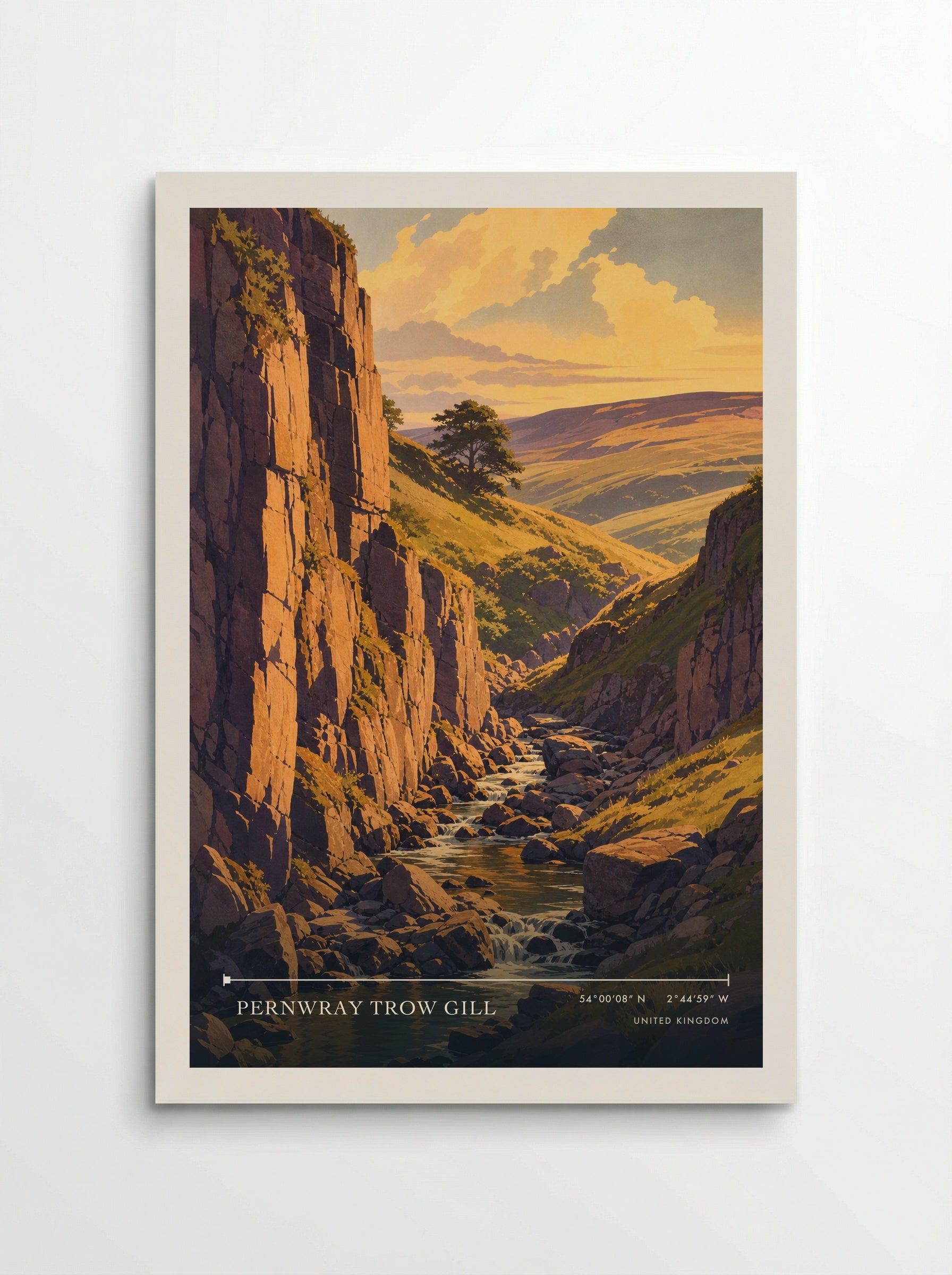 Pernwray Trow Gill United Kingdom Travel Poster - Poster