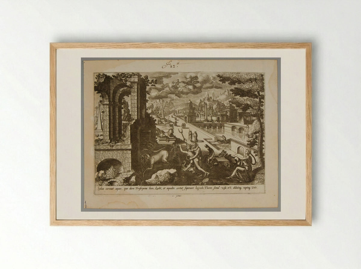 Persephone Captured by Hades - Gerard de Jode - Framed Print Wood