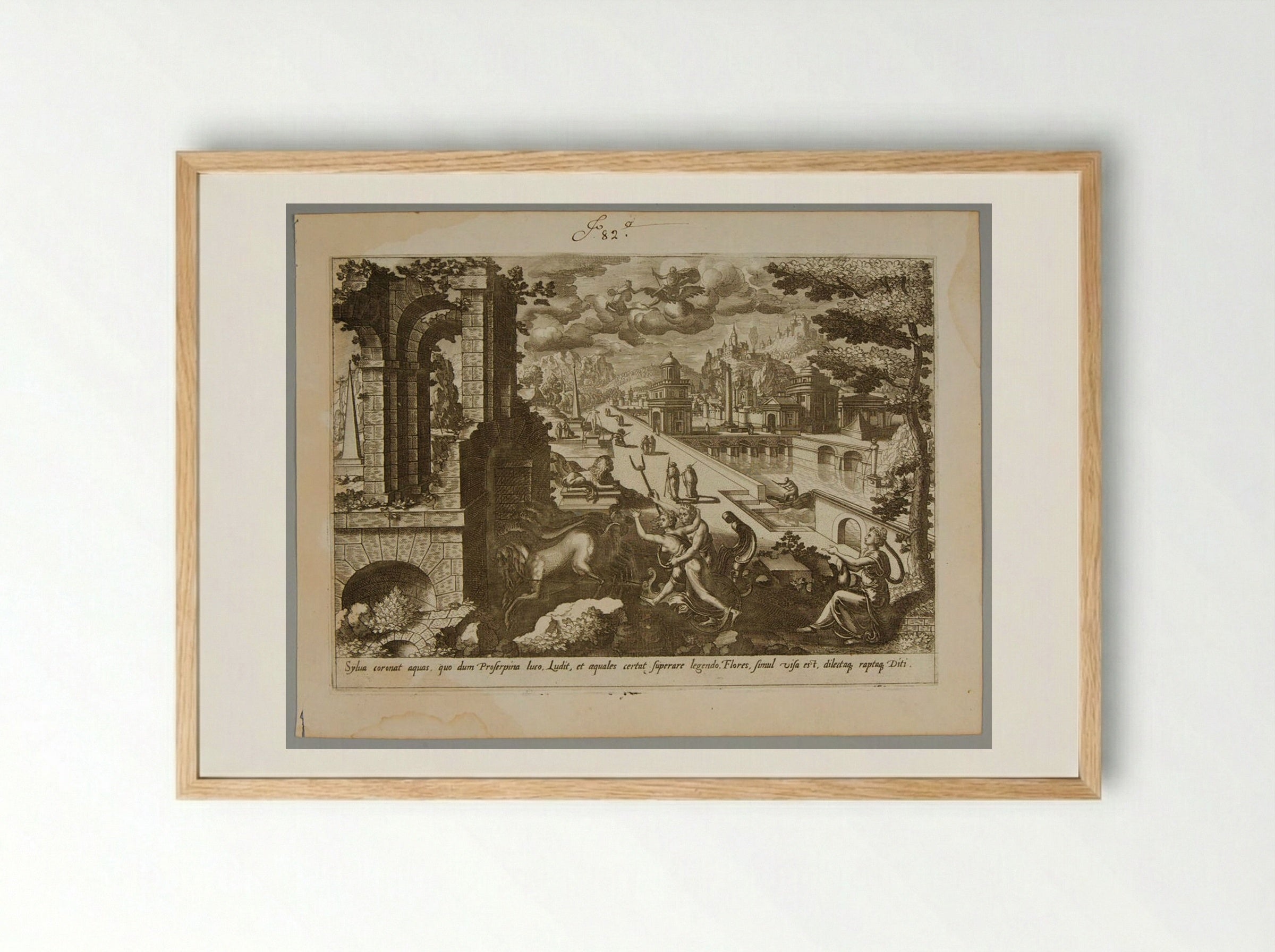 Persephone Captured by Hades - Gerard de Jode - Framed Print Wood