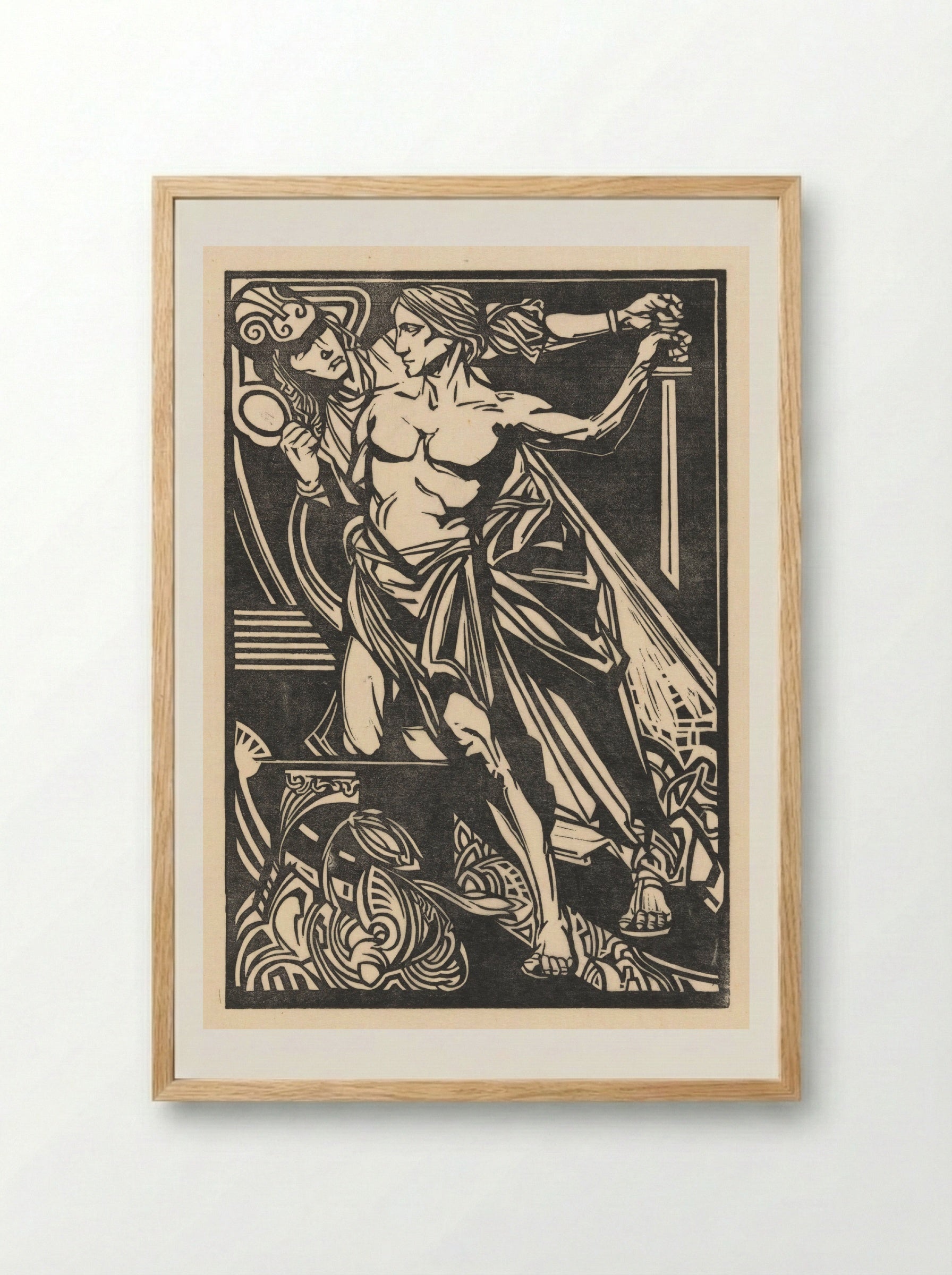 Perseus and Minerva - Johannes Josephus Aarts - Framed Print Wood