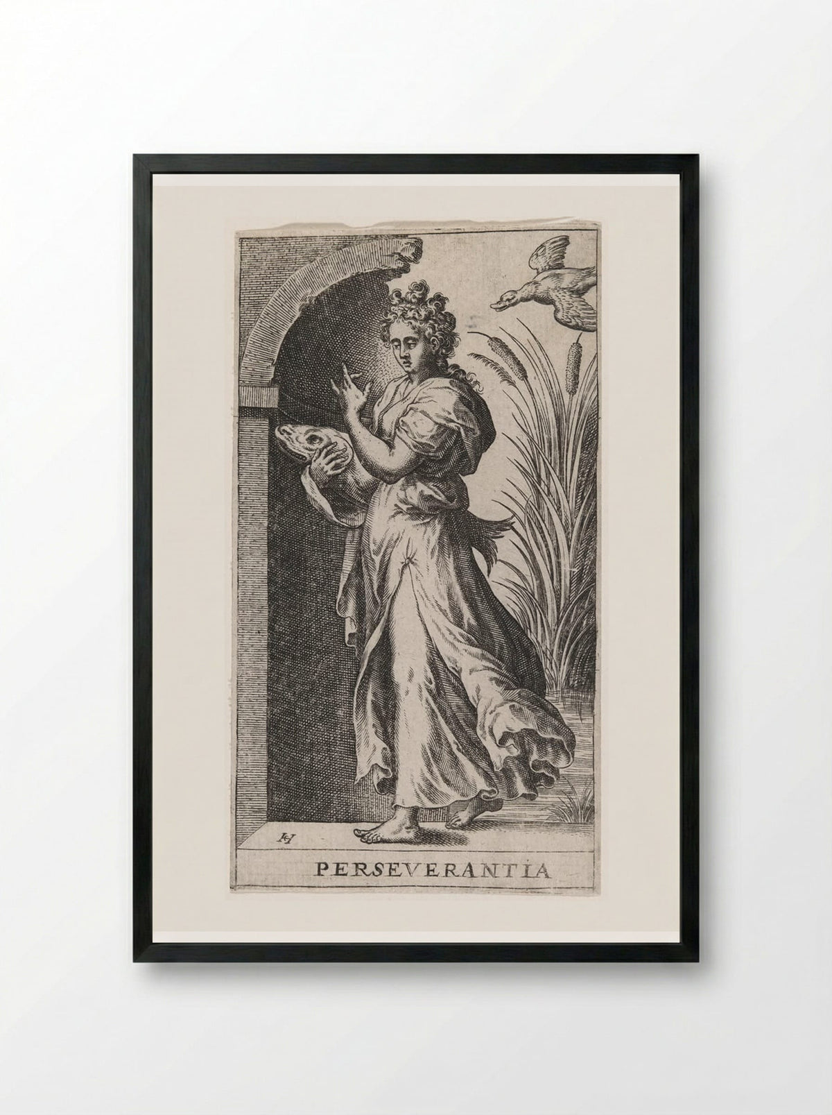Perseverantia - Hans Collaert the Elder - Framed Print Black
