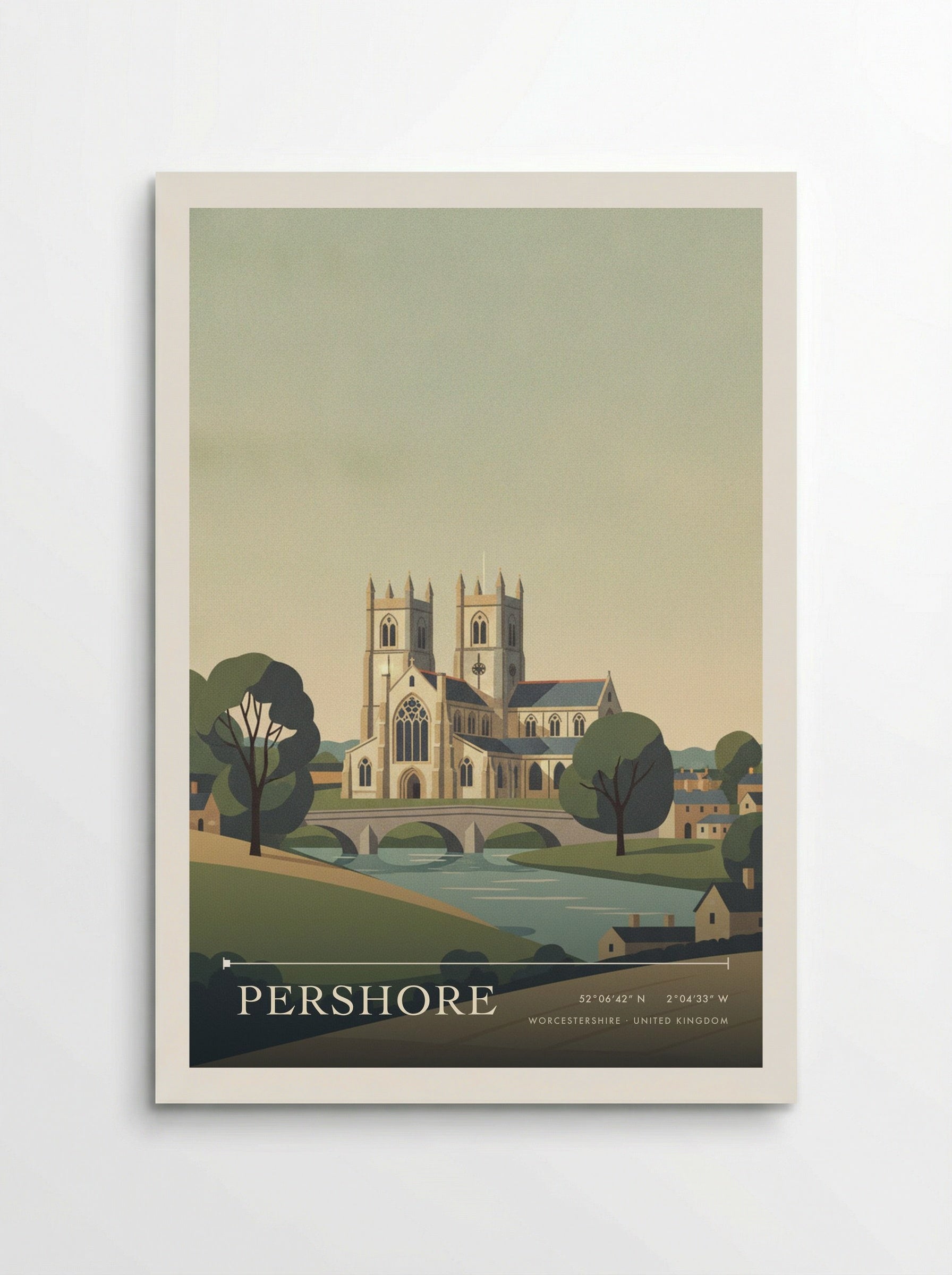 Pershore Worcestershire United Kingdom Travel Poster - Poster