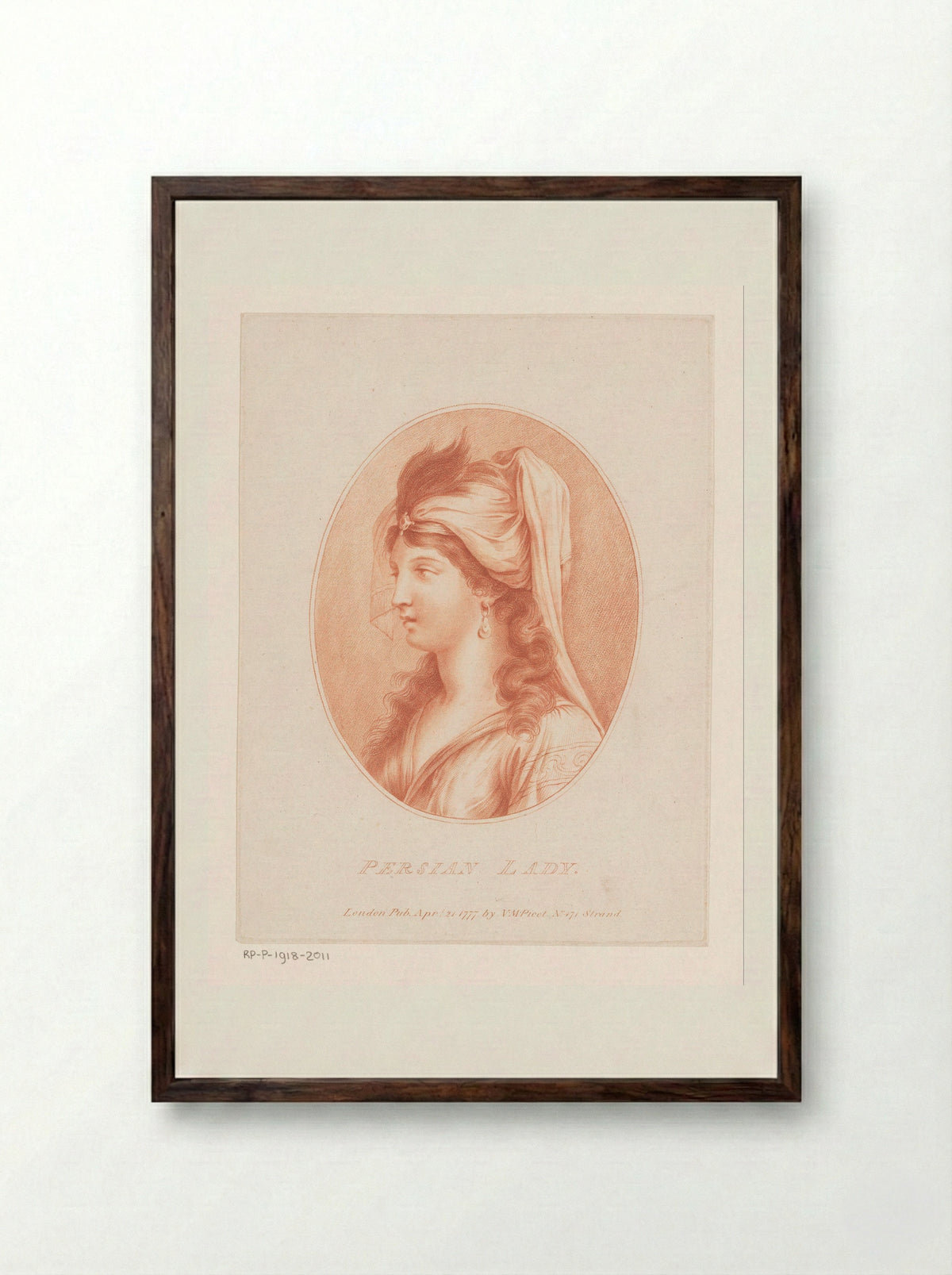 Persian Lady - Victor Marie Picot - Framed Print Dark Wood
