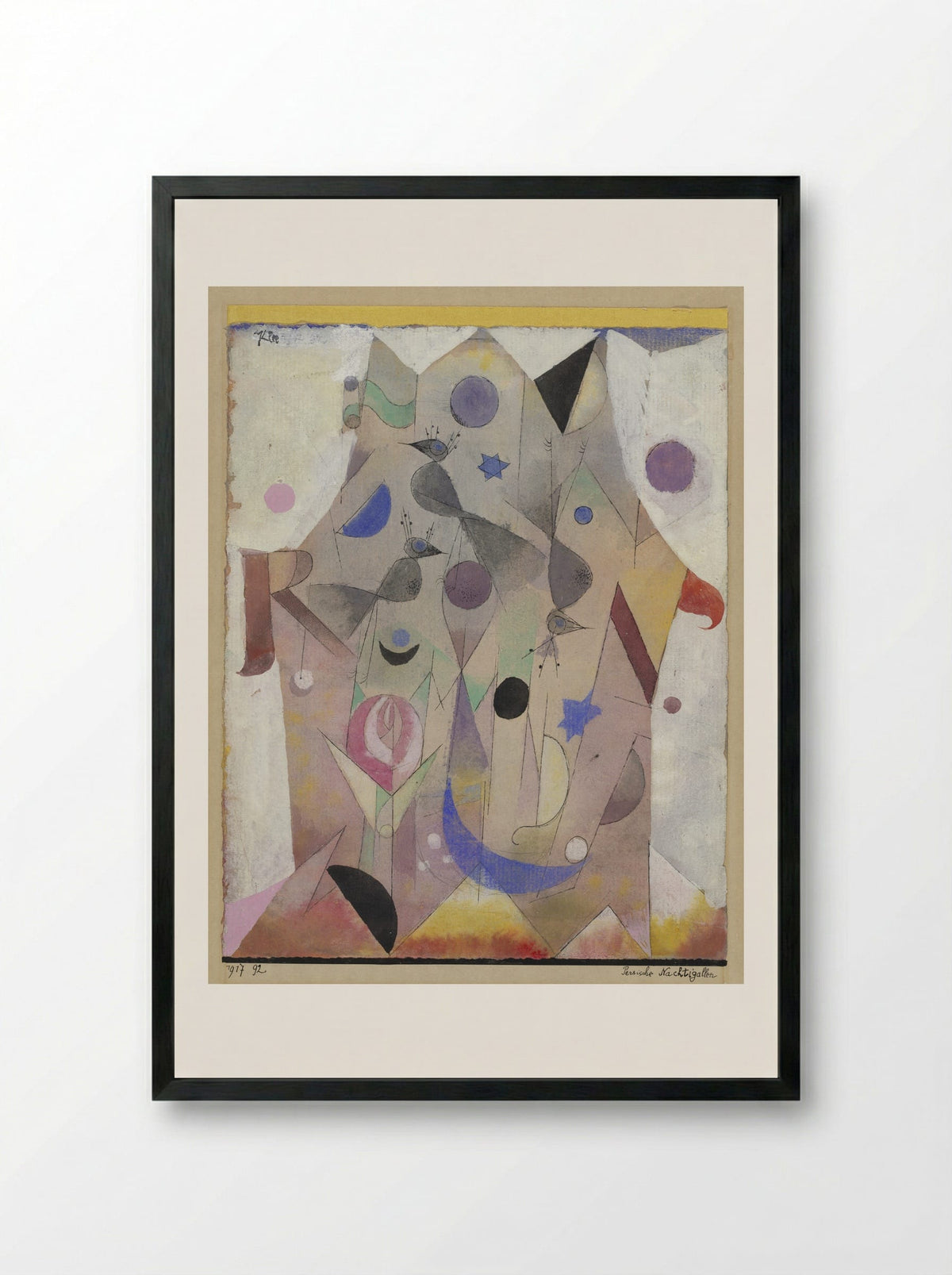 Persian Nightingales - Paul Klee - Framed Print Black