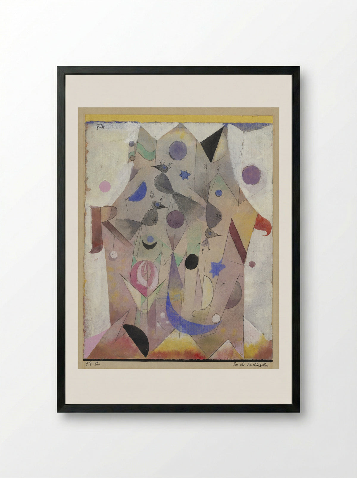 Persian Nightingales - Paul Klee - Framed Print Black