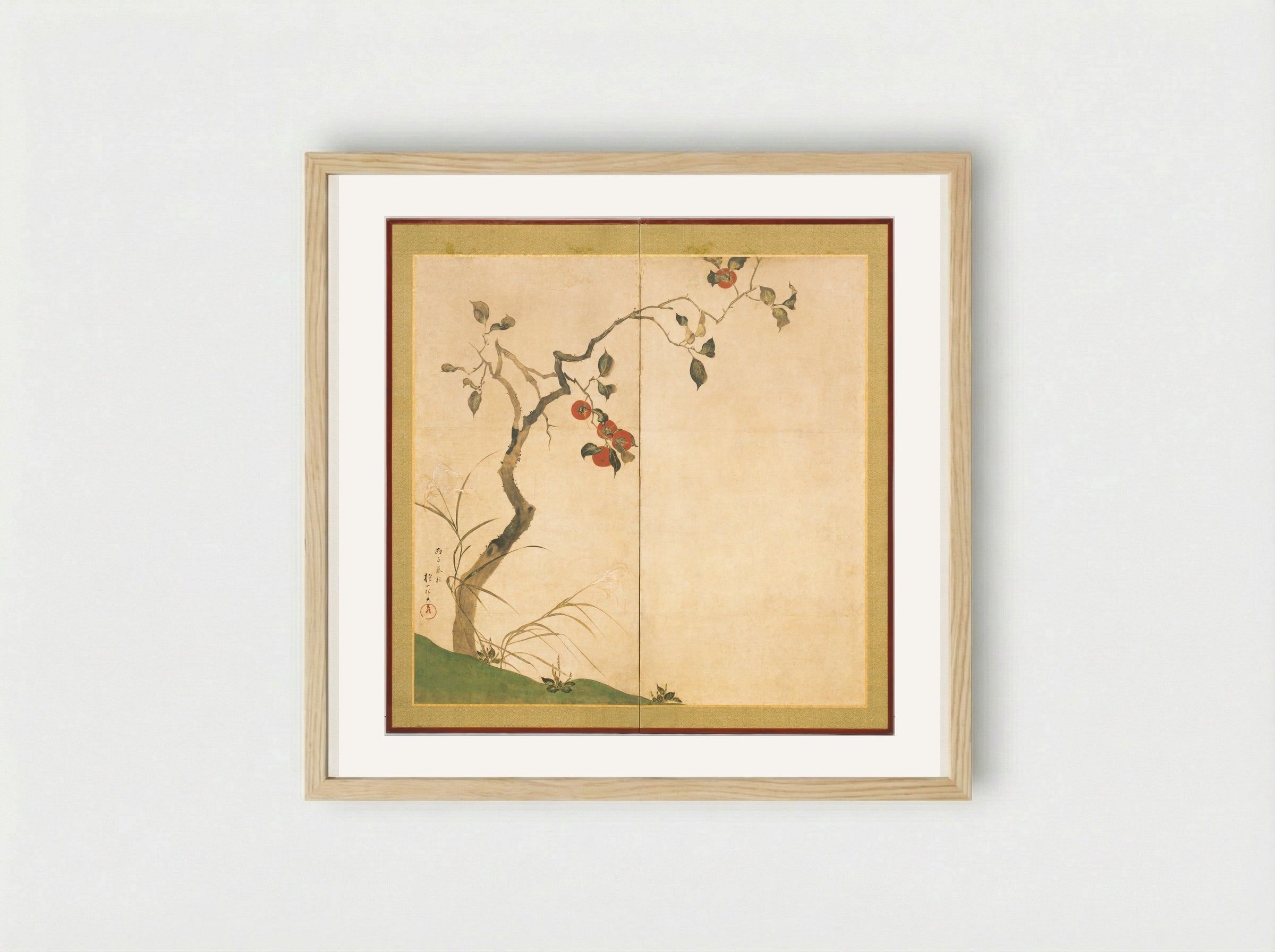 Persimmon Tree - Sakai Hōitsu - Framed Print Wood