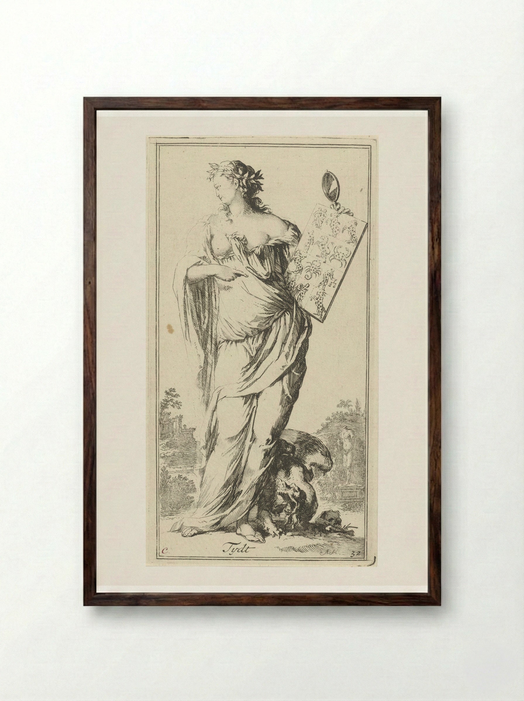 Personificatie van Tijd - Leonard Schenk - Framed Print Dark Wood