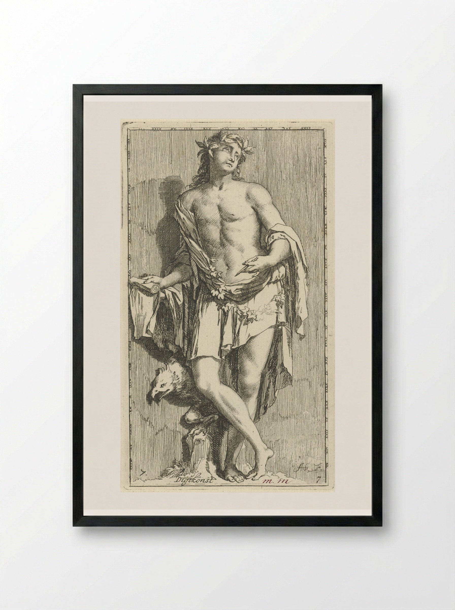Personificatie van de dichtkunst - Leonard Schenk - Framed Print Black