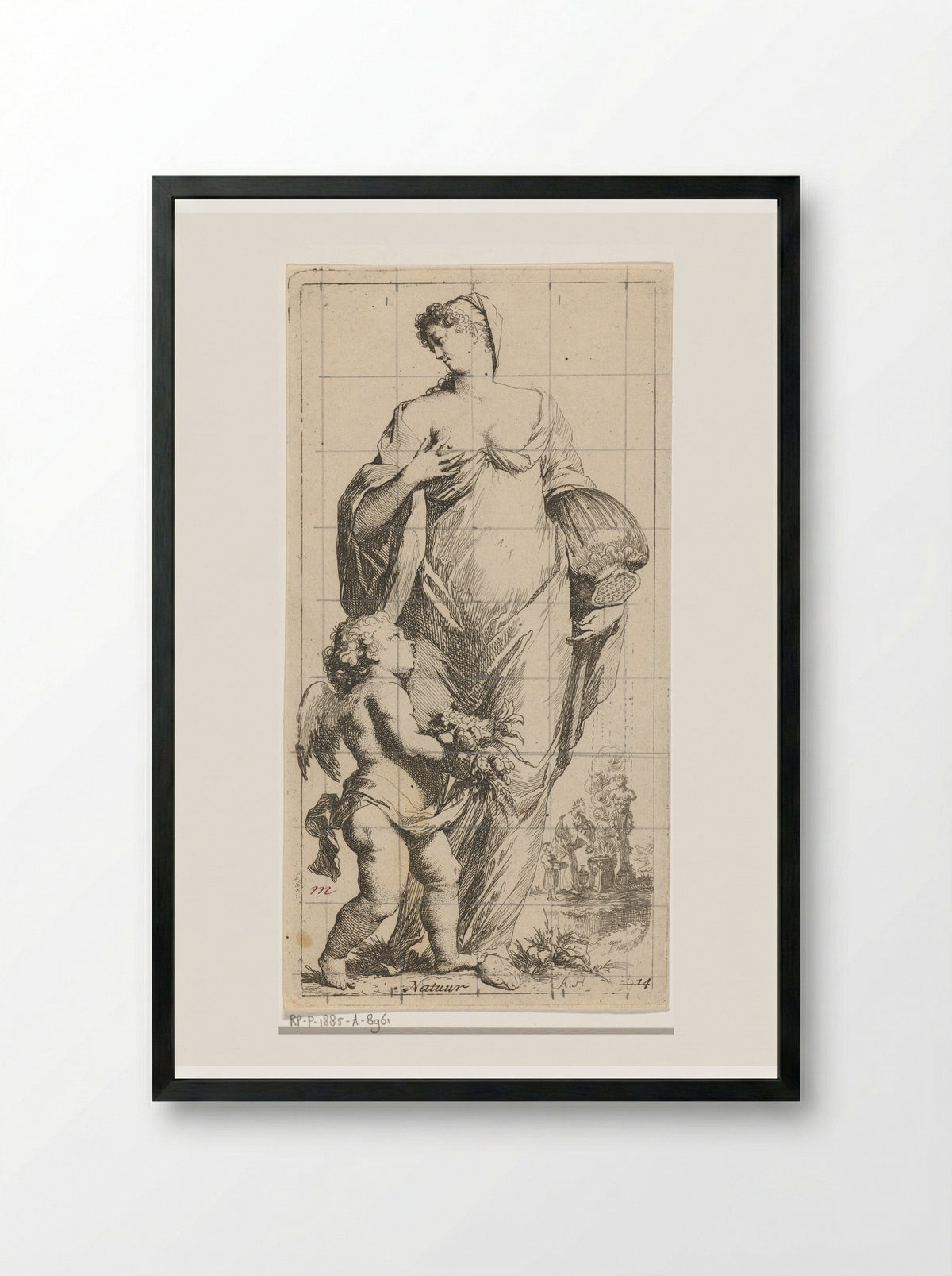 Personificatie van de natuur - Leonard Schenk - Framed Print Black
