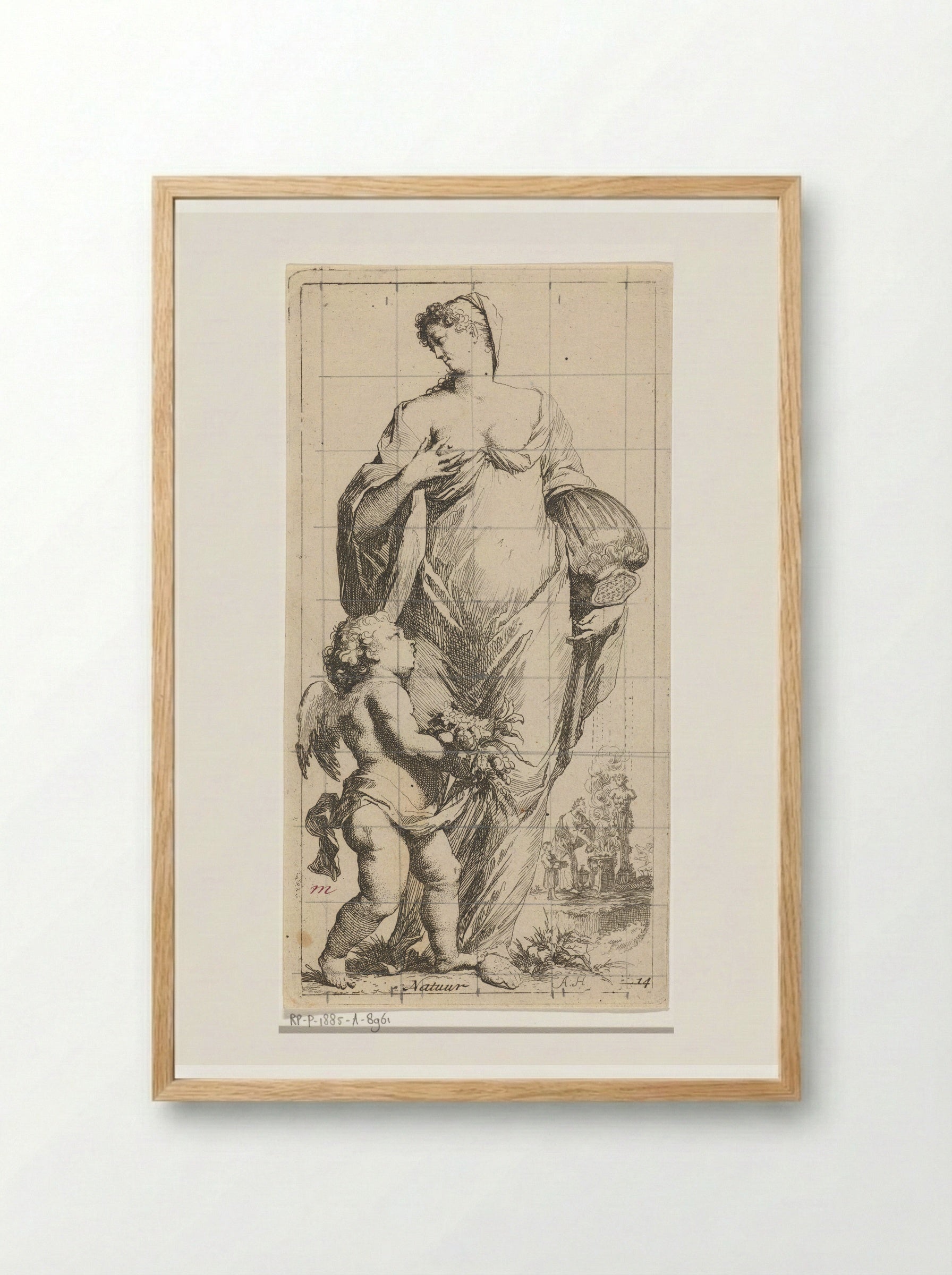 Personificatie van de natuur - Leonard Schenk - Framed Print Wood