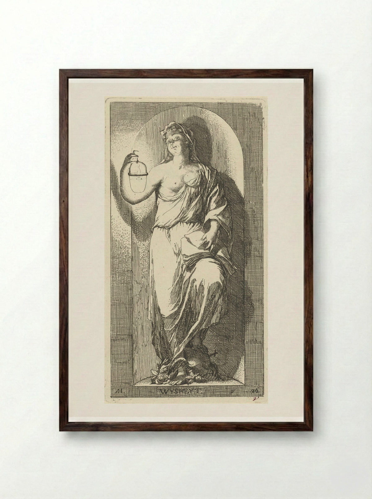 Personificatie van de wijsheid - Leonard Schenk - Framed Print Dark Wood