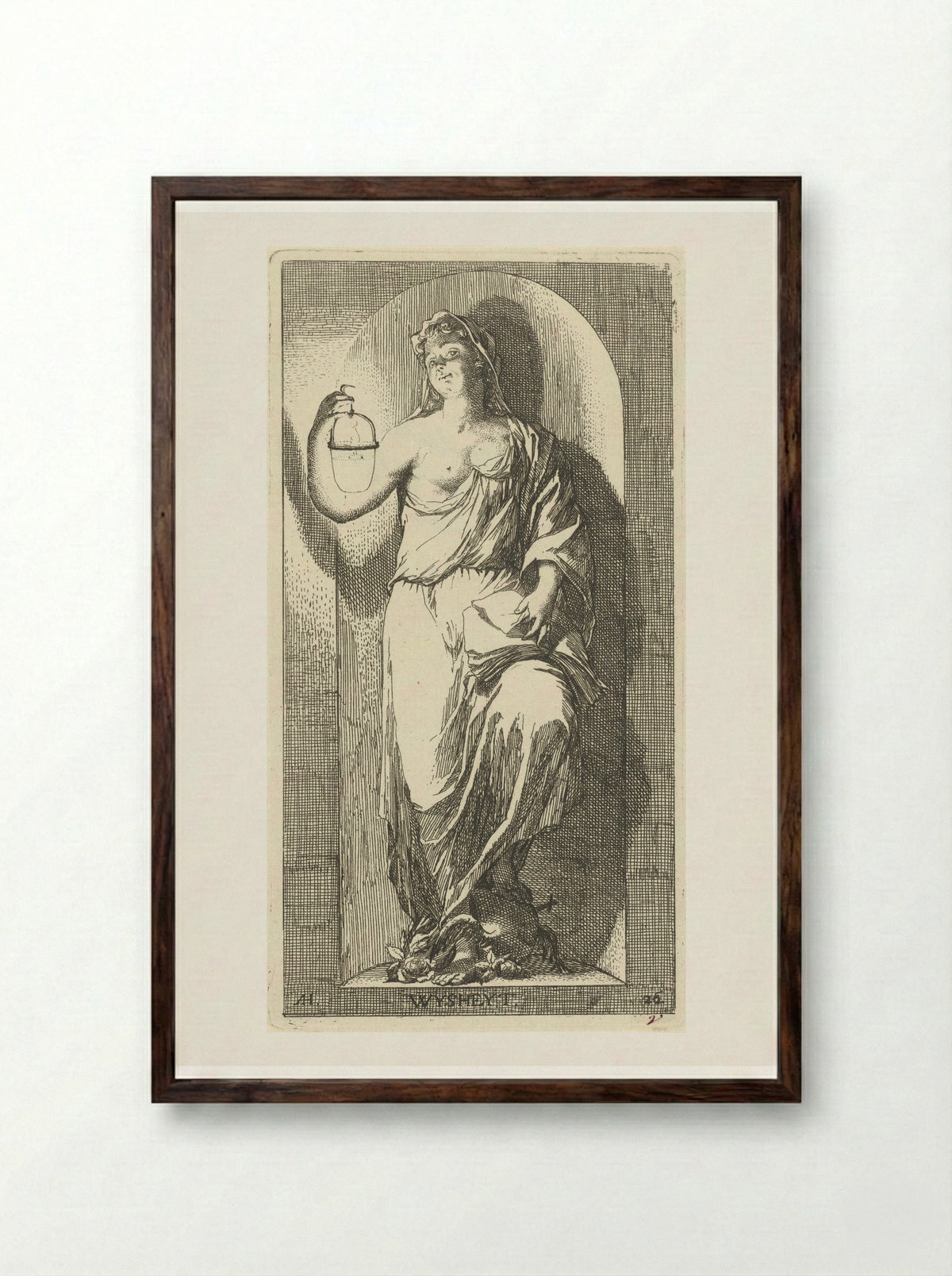 Personificatie van de wijsheid - Leonard Schenk - Framed Print Dark Wood