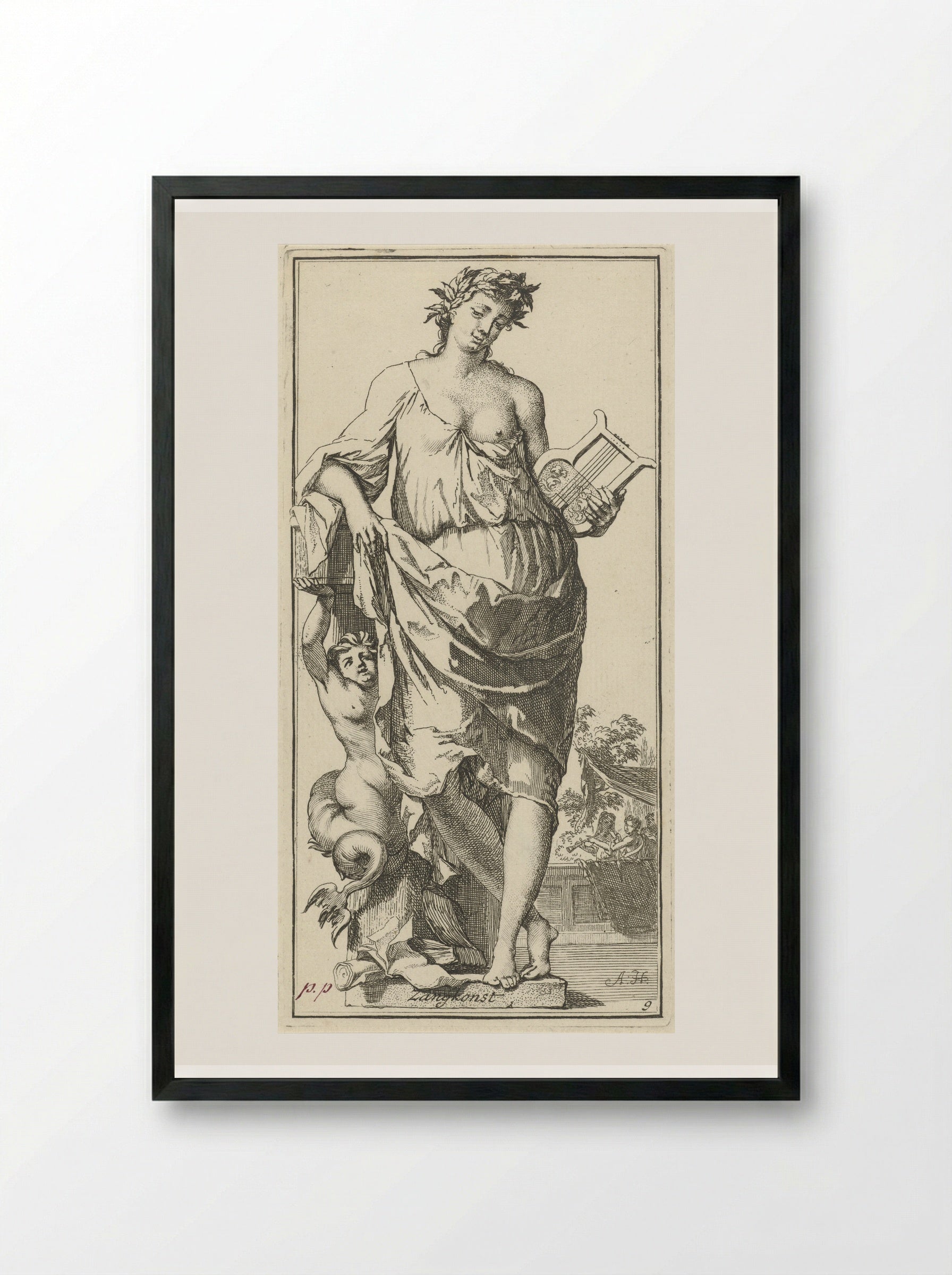 Personificatie van de zangkunst - Leonard Schenk - Framed Print Black