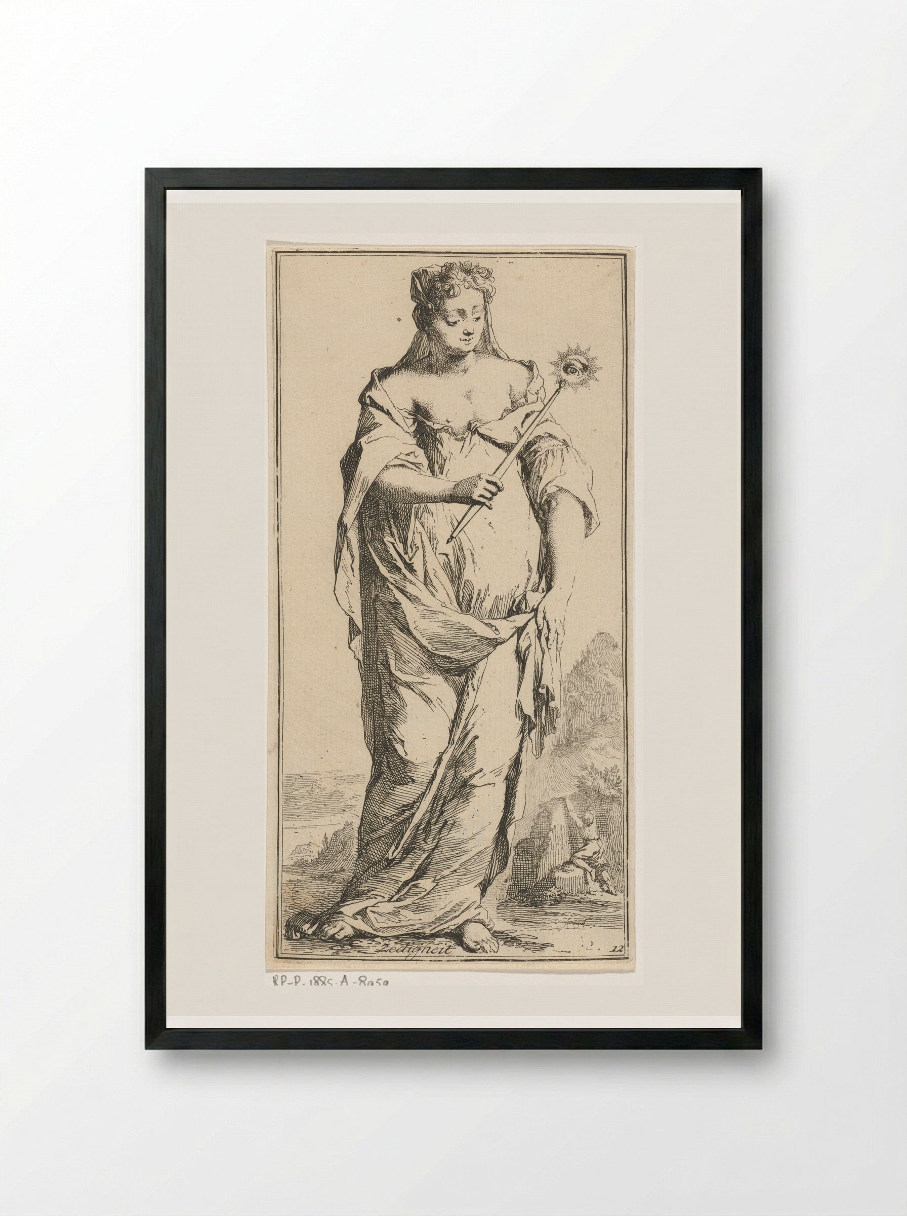 Personificatie van de zedigheid - Leonard Schenk - Framed Print Black