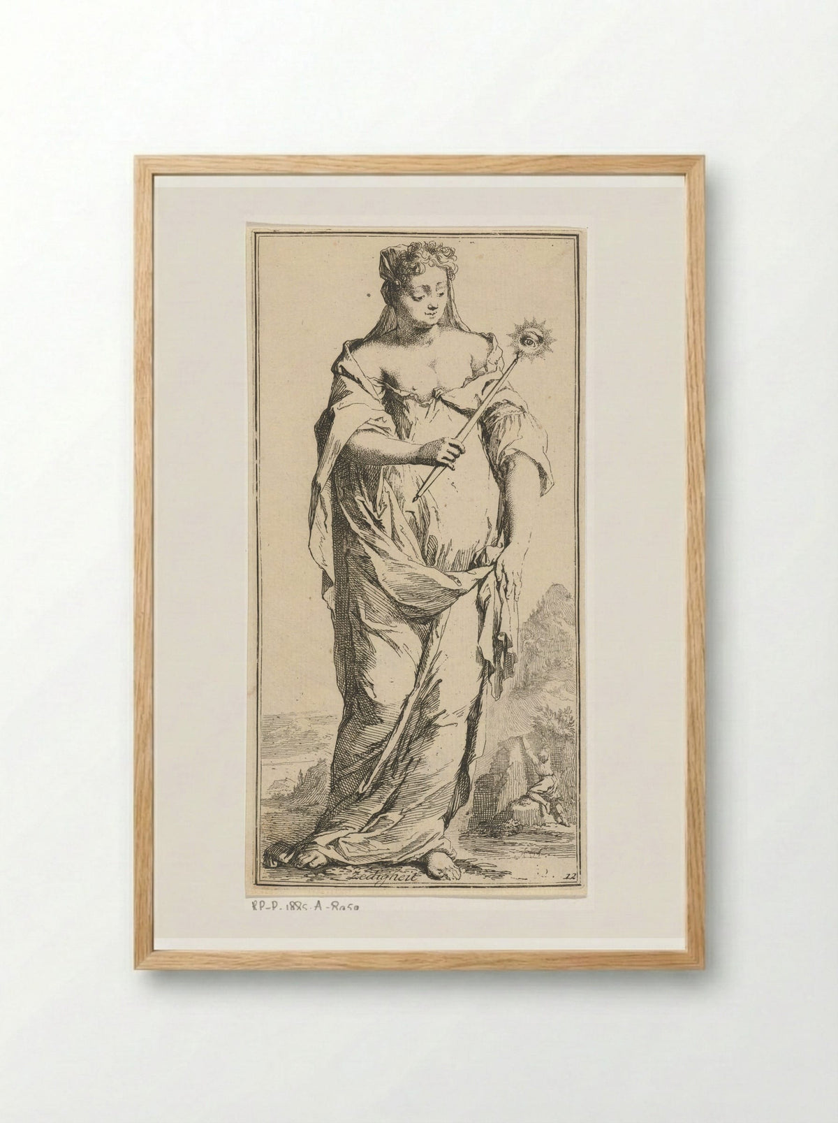 Personificatie van de zedigheid - Leonard Schenk - Framed Print Wood