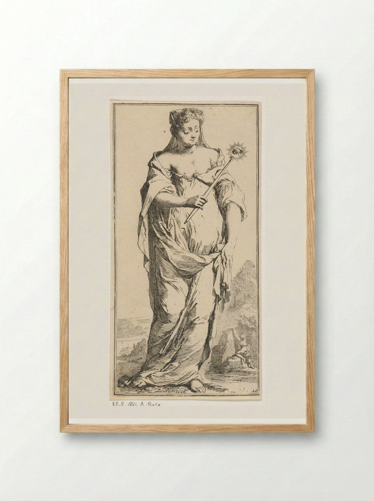 Personificatie van de zedigheid - Leonard Schenk - Framed Print Wood