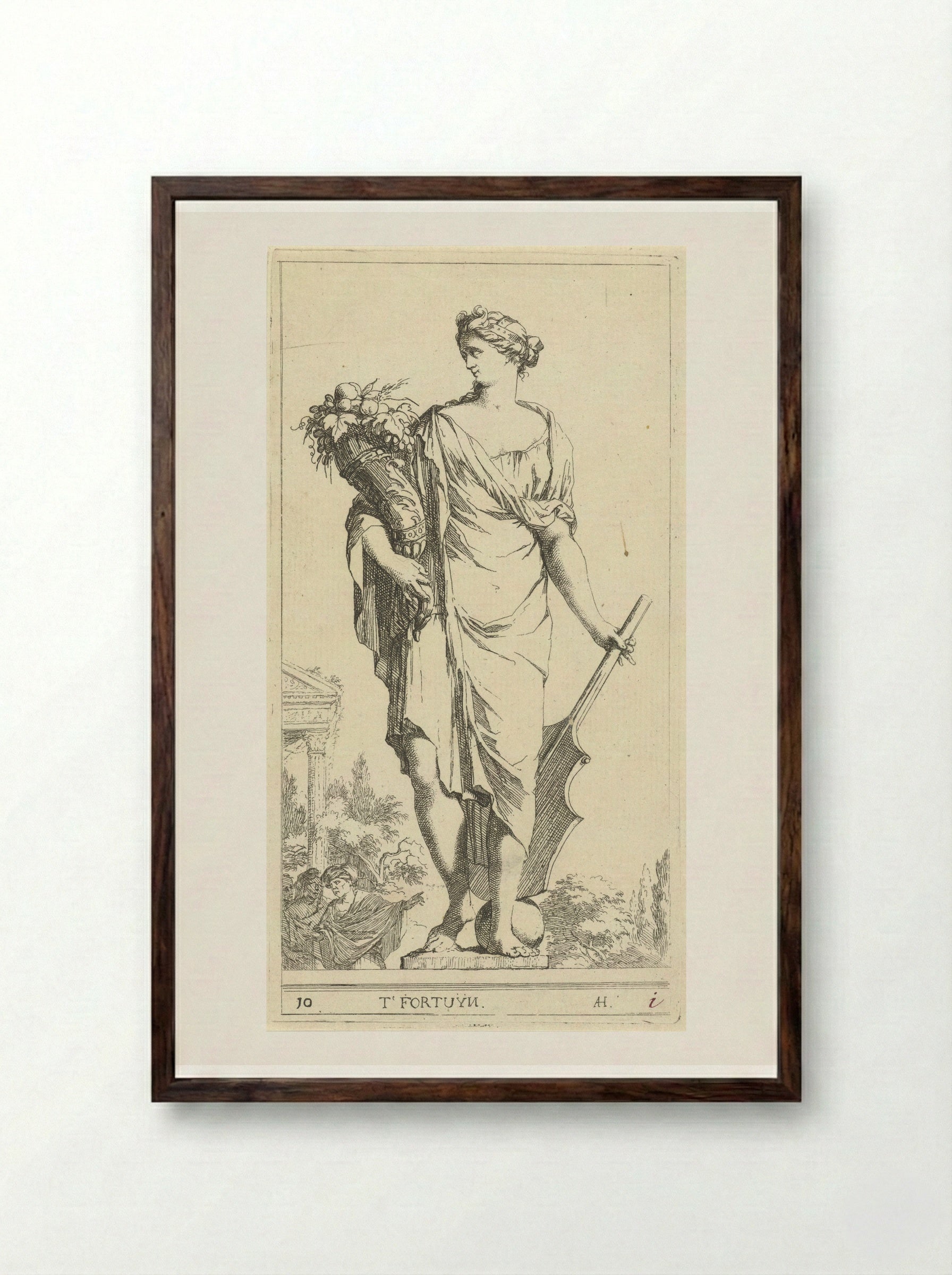 Personificatie van voorspoed - Leonard Schenk - Framed Print Dark Wood