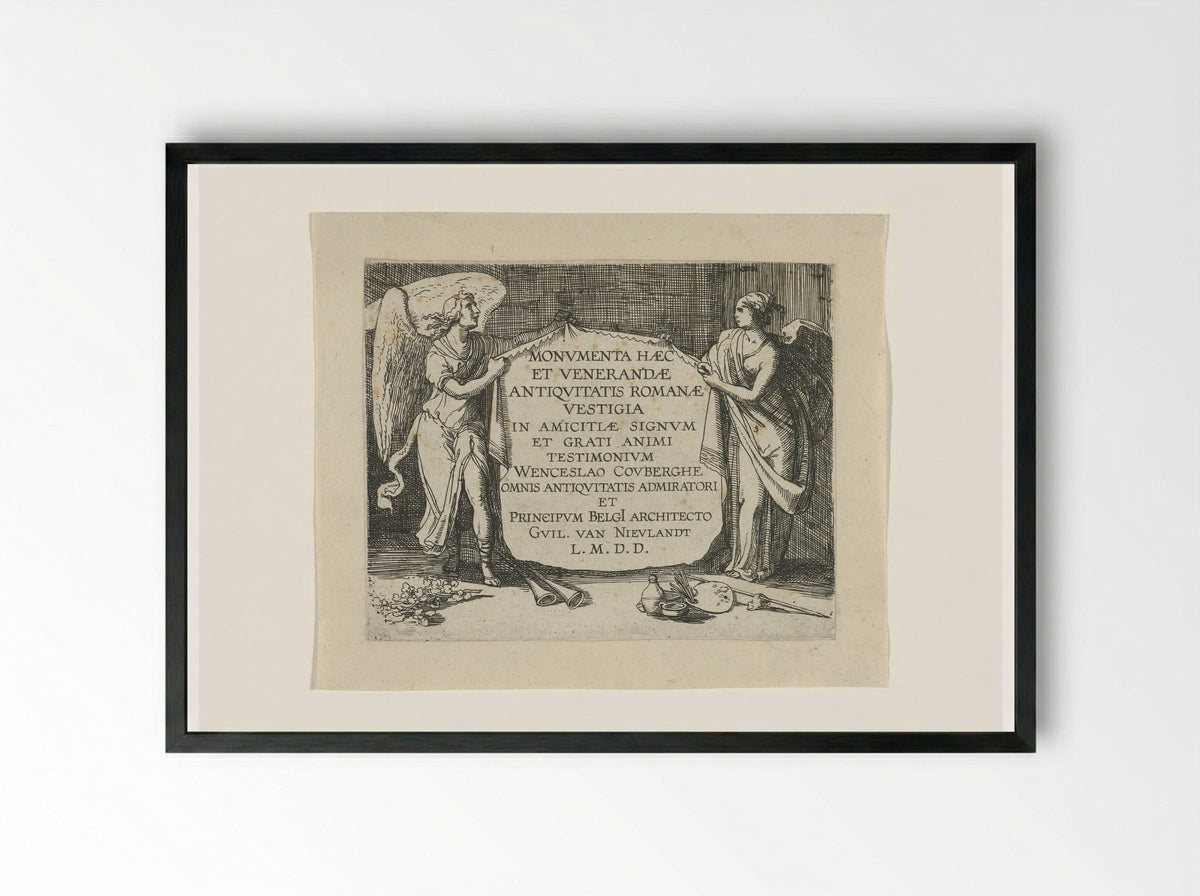 Personificaties van Faam en Kunst - Guilliam van Nieulandt (II) - Framed Print Black