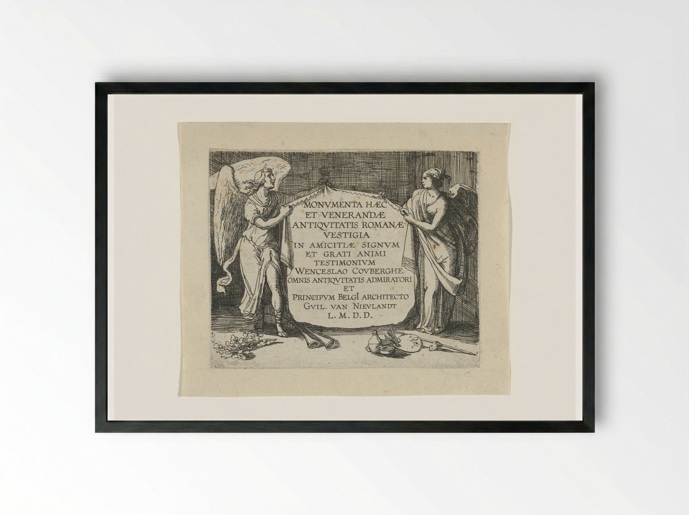 Personificaties van Faam en Kunst - Guilliam van Nieulandt (II) - Framed Print Black