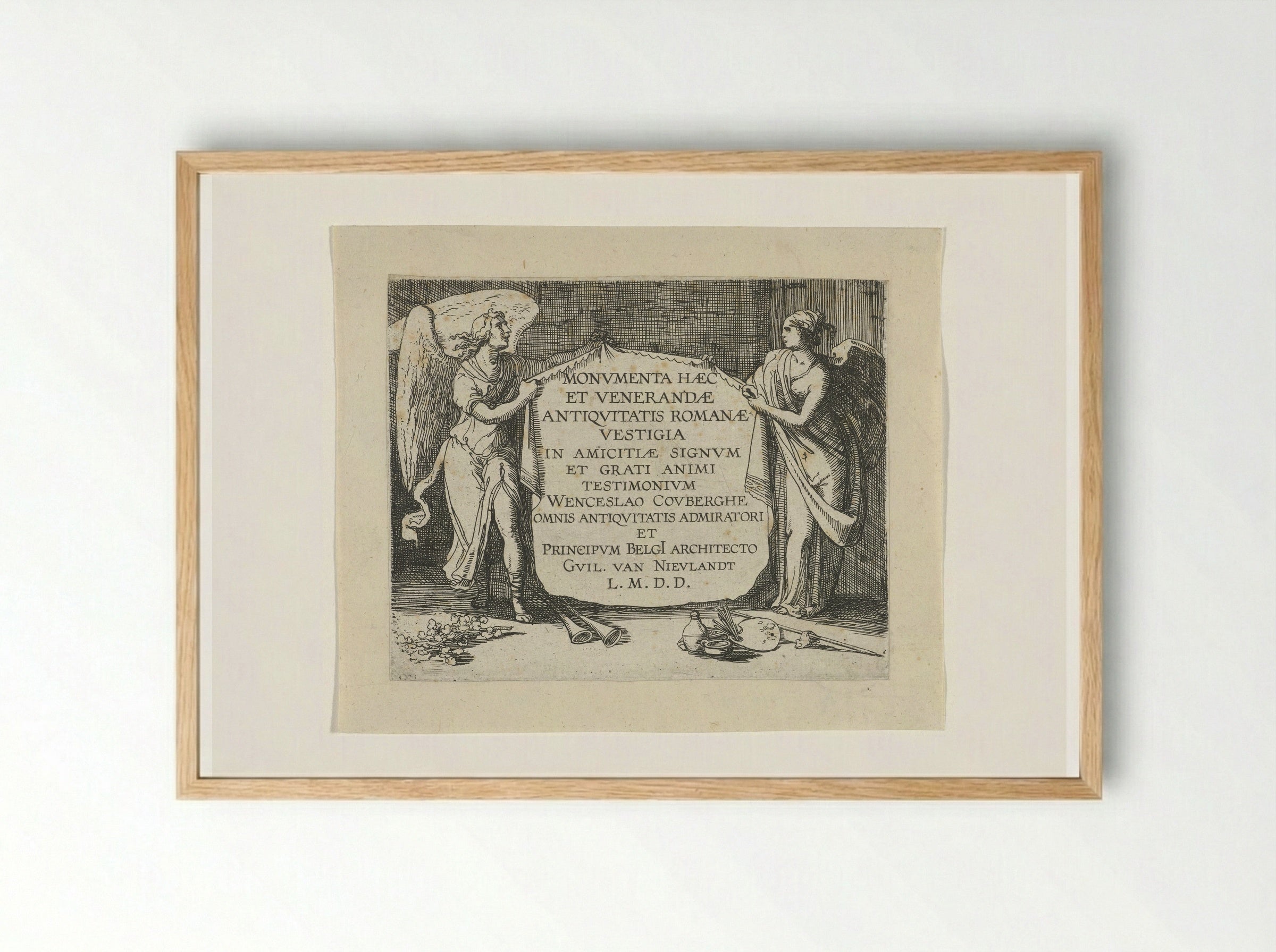 Personificaties van Faam en Kunst - Guilliam van Nieulandt (II) - Framed Print Wood