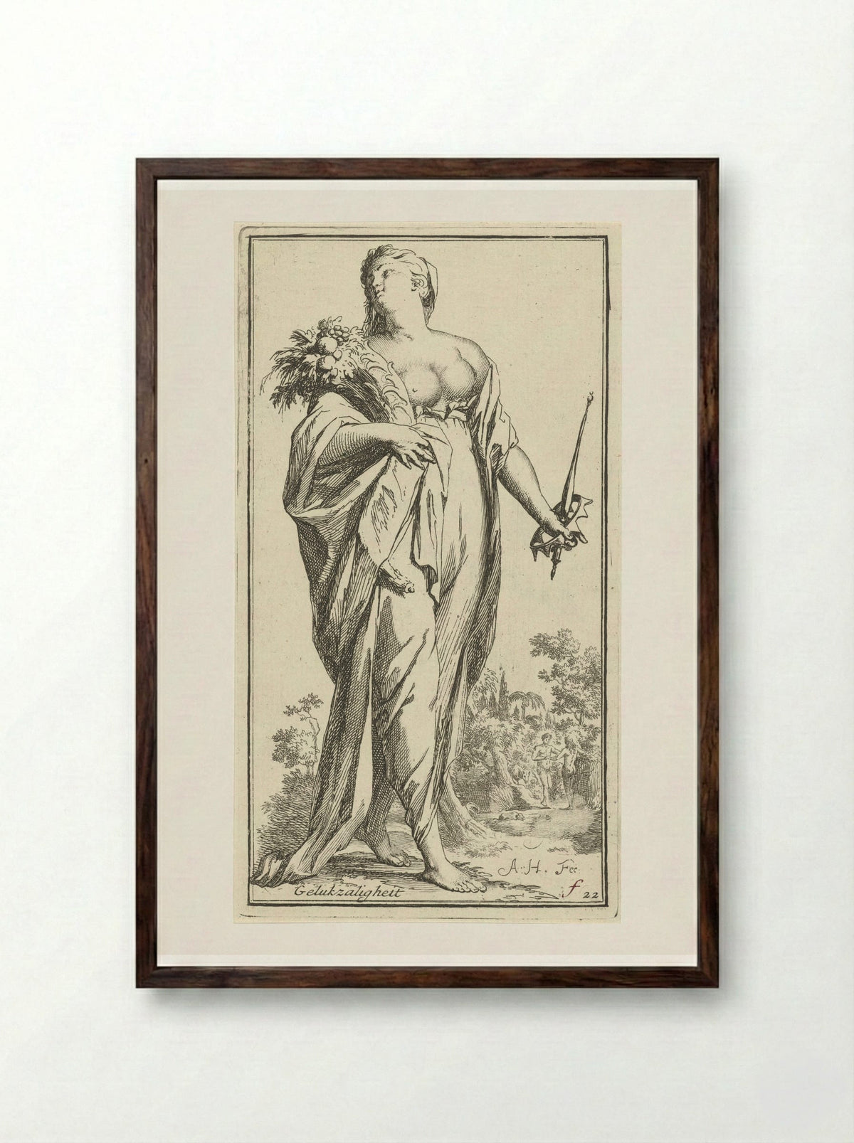 Personification of Bliss - Leonard Schenk - Framed Print Dark Wood