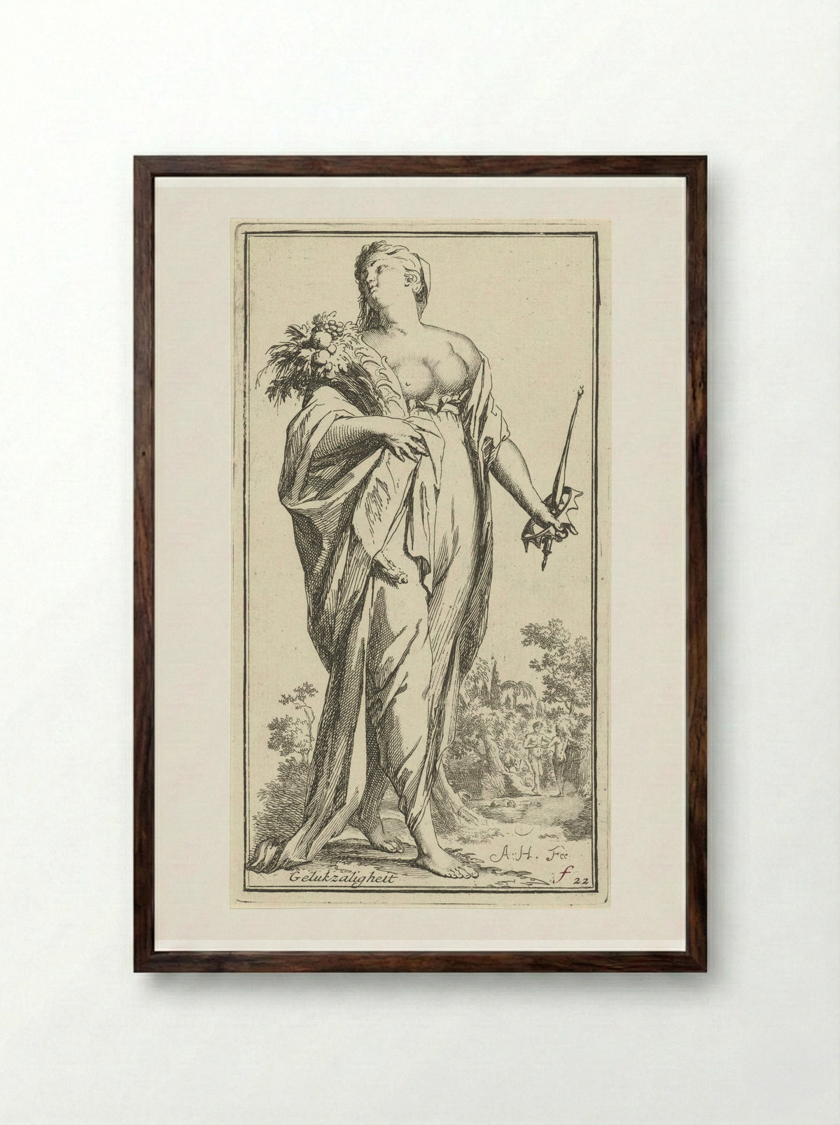 Personification of Bliss - Leonard Schenk - Framed Print Dark Wood