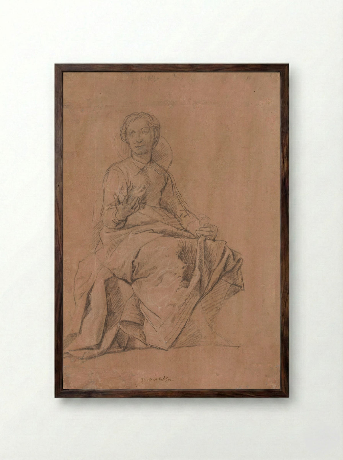 Personification of Speed or Agility (Prontezza) - Lazzaro Tavarone - Framed Print Dark Wood