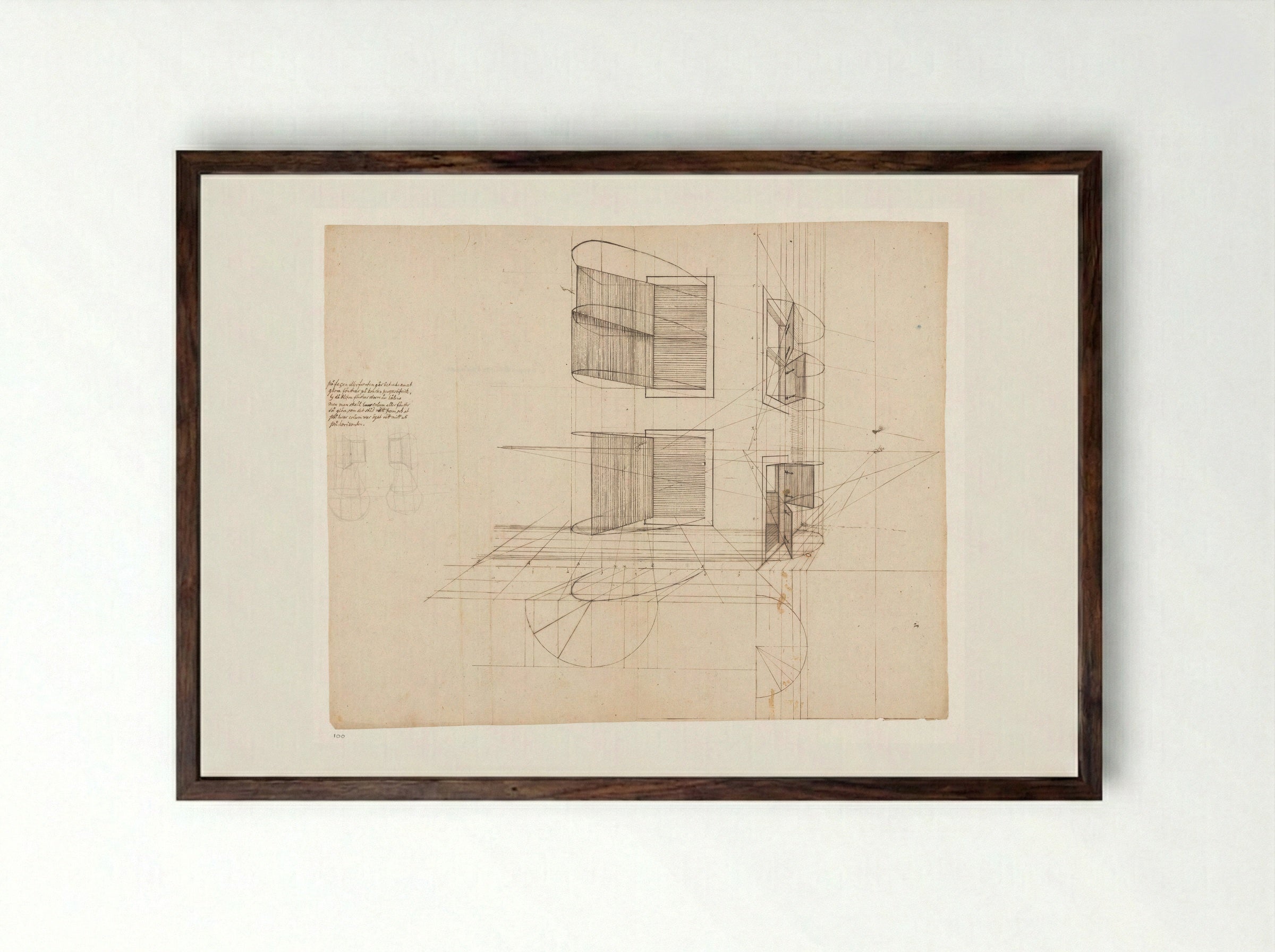 Perspectiefoefeningen - Jan Brandes - Framed Print Dark Wood