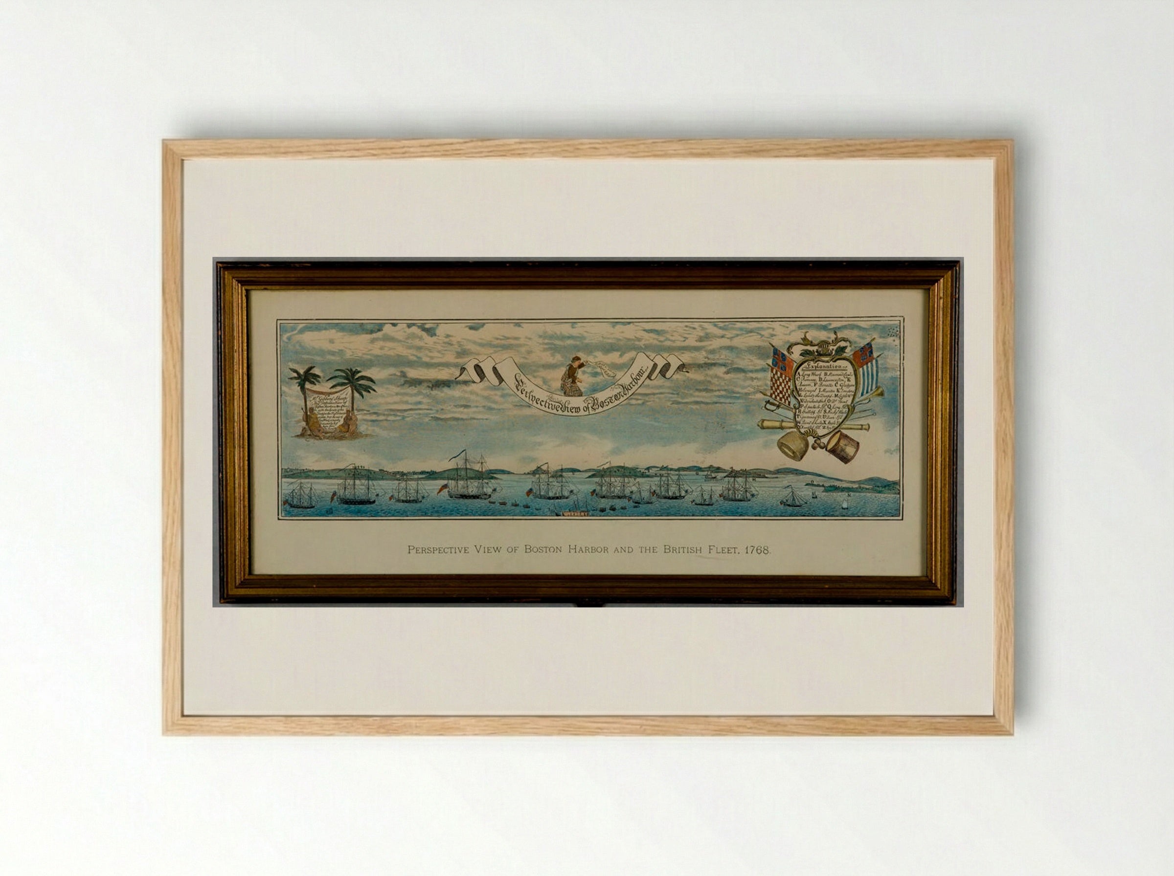 Perspective View of Boston Harbour - Sidney L. Smith - Framed Print Wood